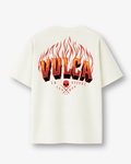 VULCA Vulca on Fire Beyaz Oversize Tişört