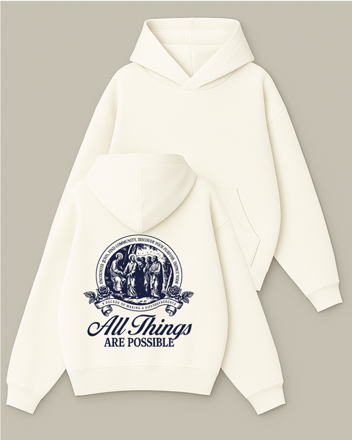 All Things Are Possible - Boxy Fit Kapüşonlu Sweatshirt