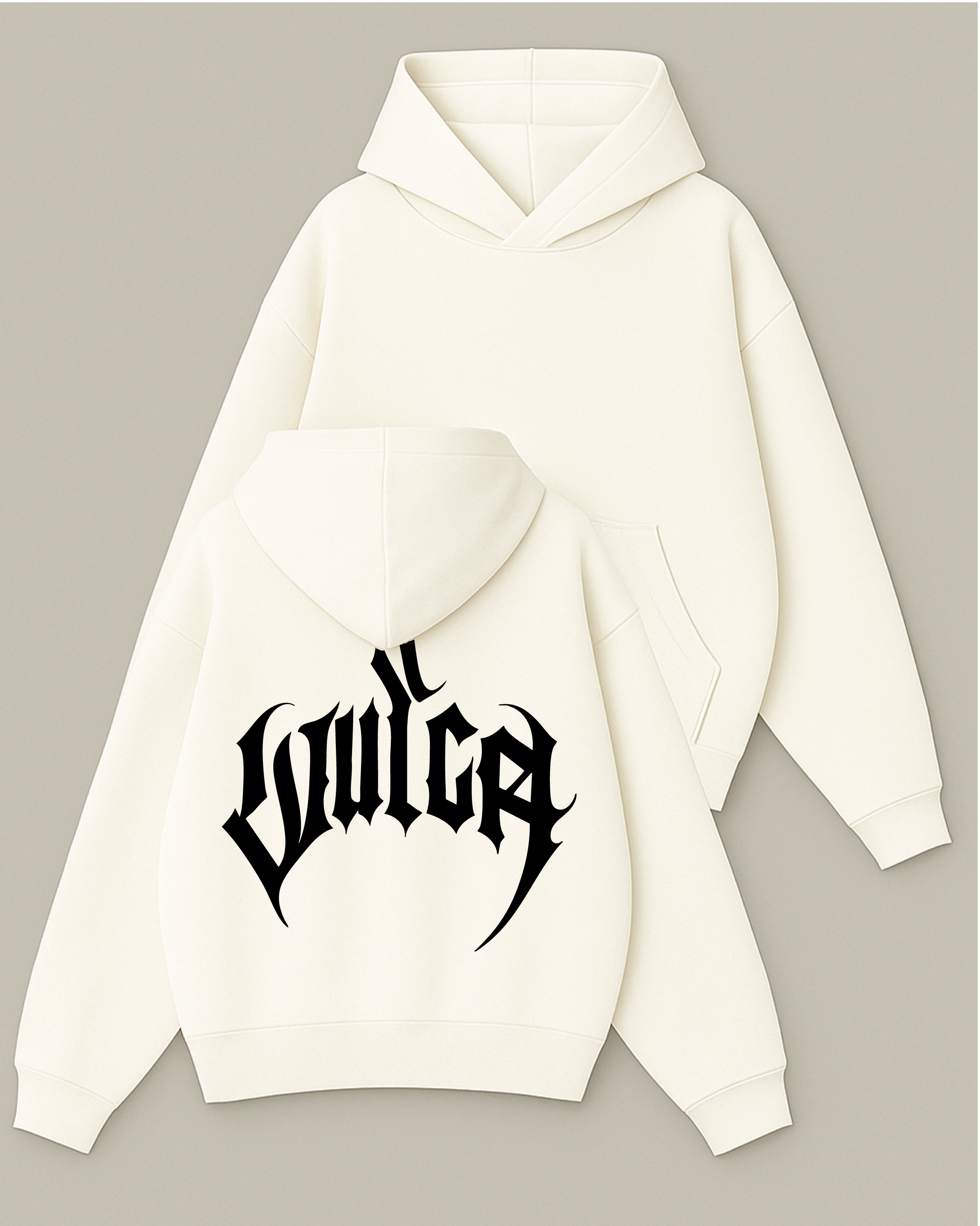 Vulca “Metal Script” - Boxy Fit Kapüşonlu Sweatshirt