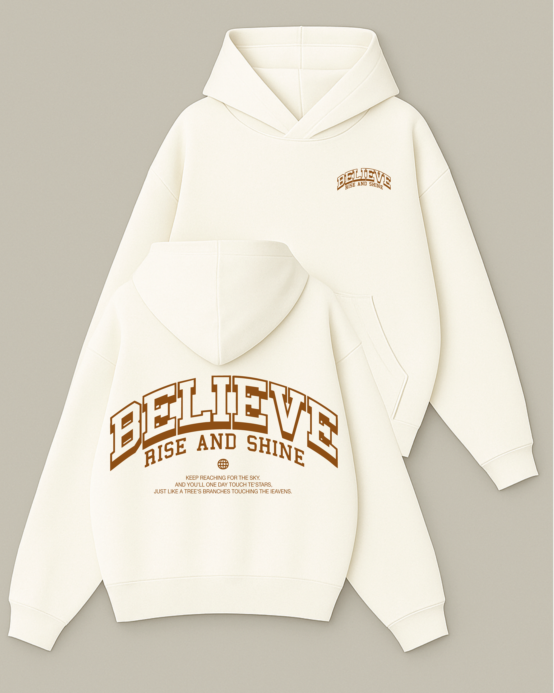 BELIEVE - Boxy Fit Kapüşonlu Sweatshirt