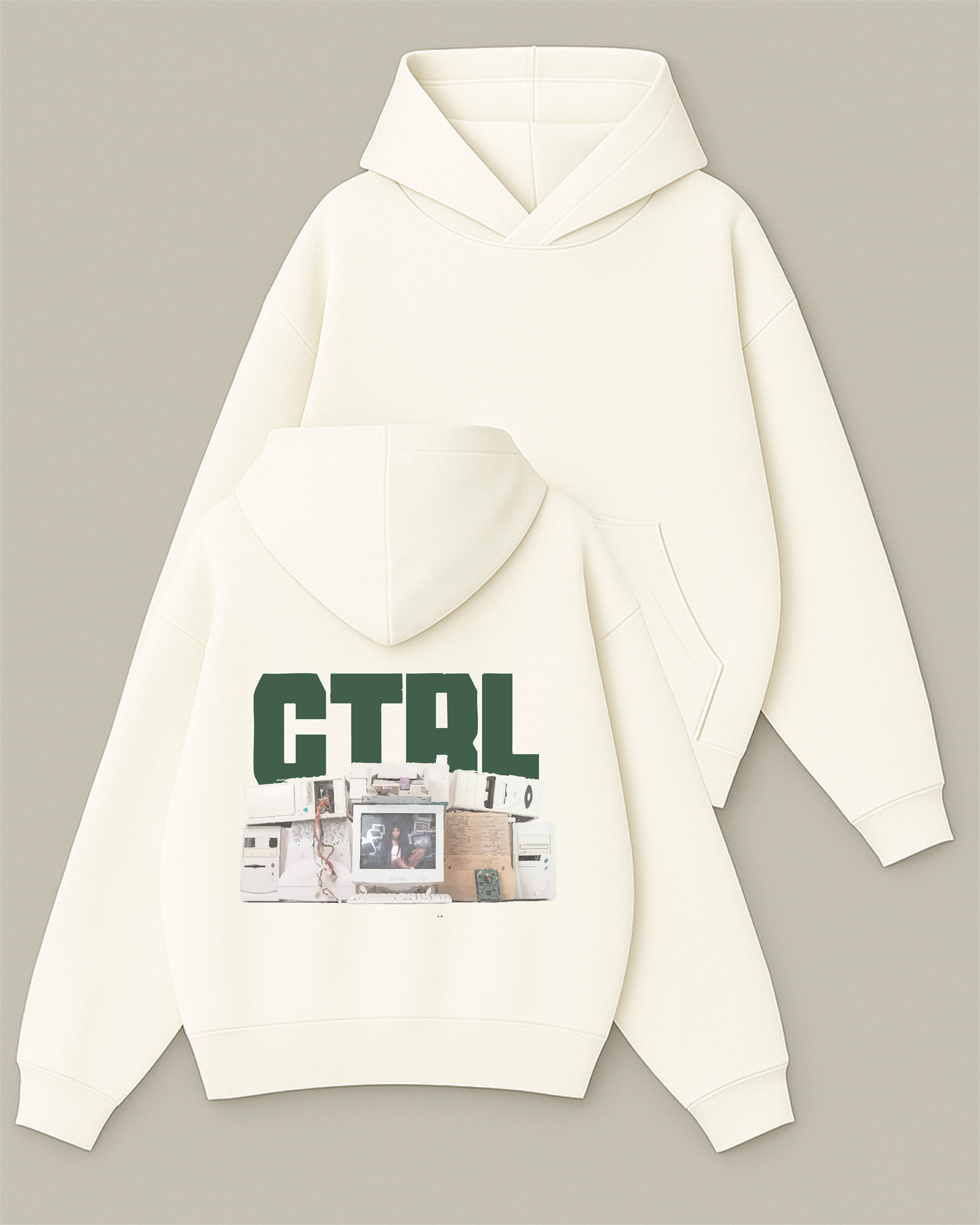 CTRL - Boxy Fit Kapüşonlu Sweatshirt