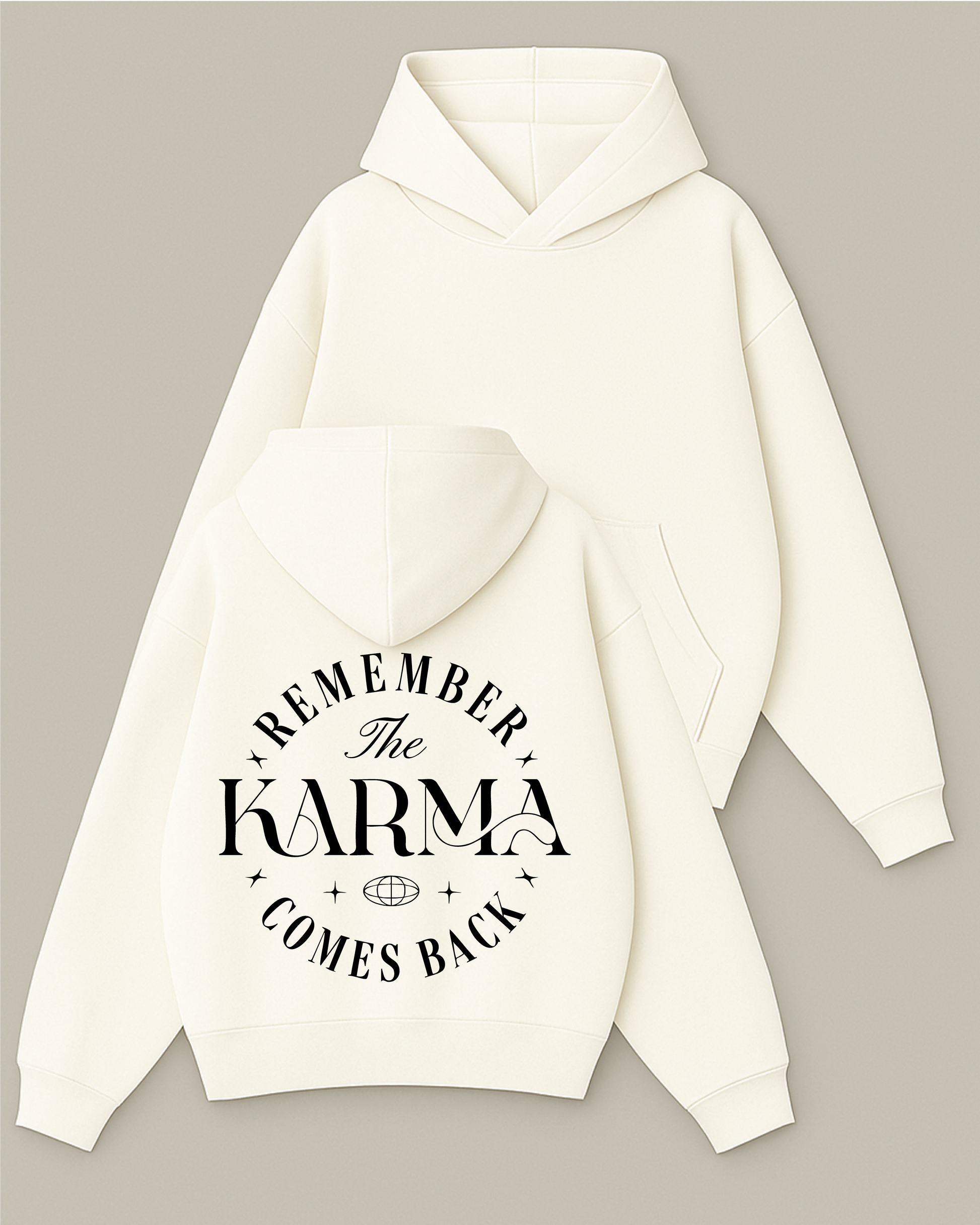 KARMA - Boxy Fit Kapüşonlu Sweatshirt