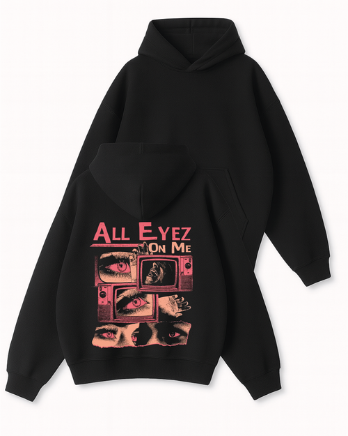 All Eyez On Me - Boxy Fit Kapüşonlu Sweatshirt