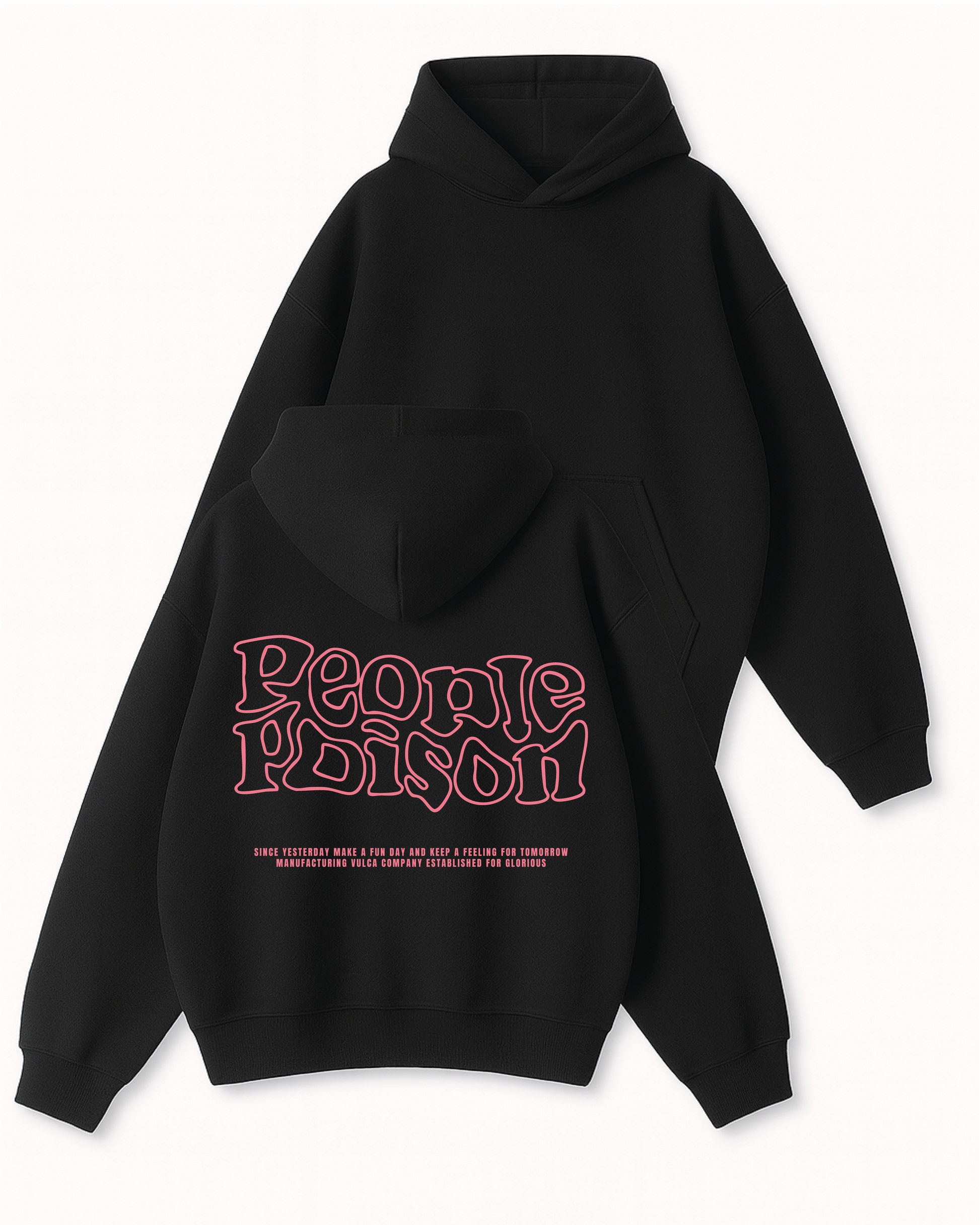 People Poison - Boxy Fit Kapüşonlu Sweatshirt