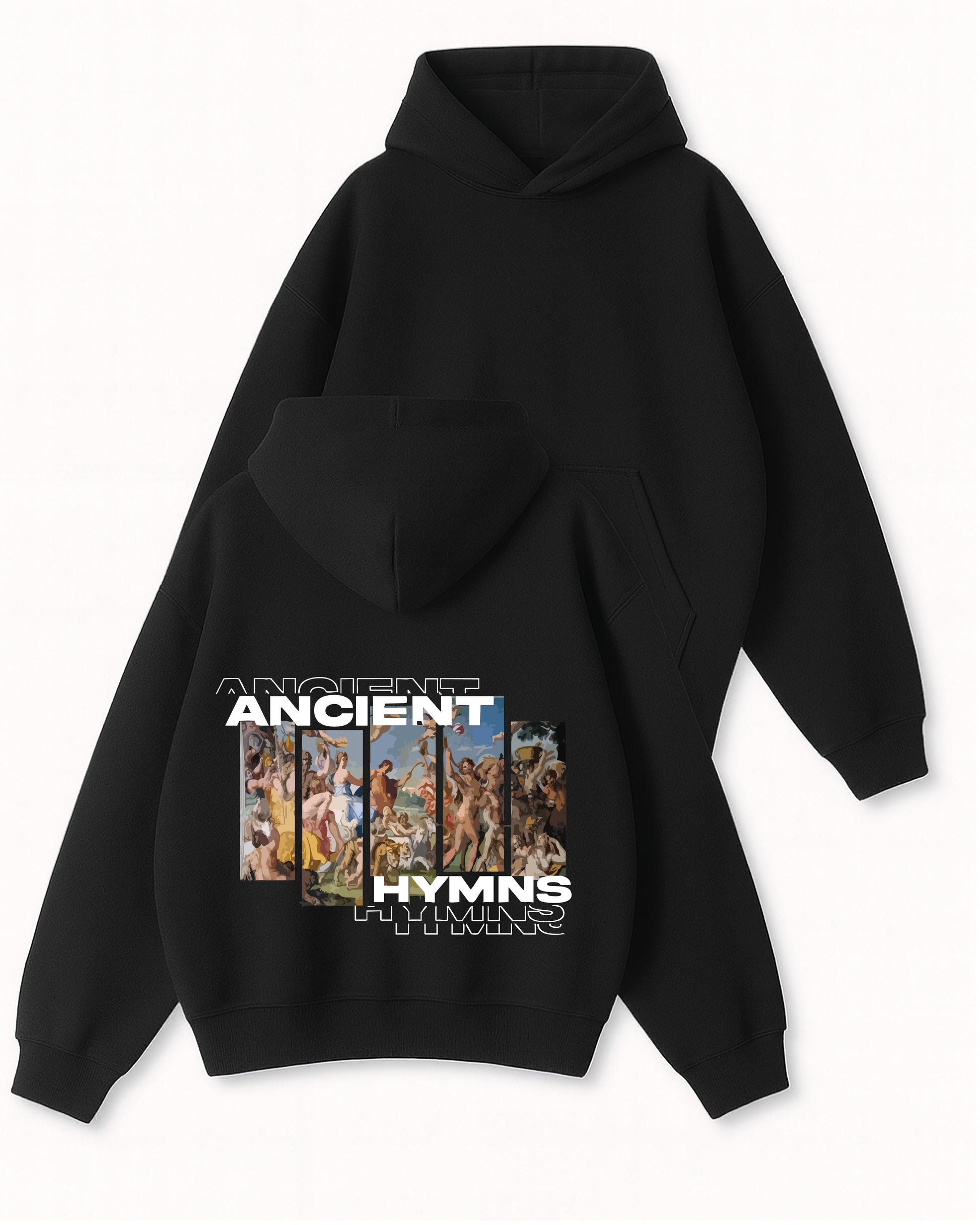 Ancıent Hymns - Boxy Fit Kapüşonlu Sweatshirt
