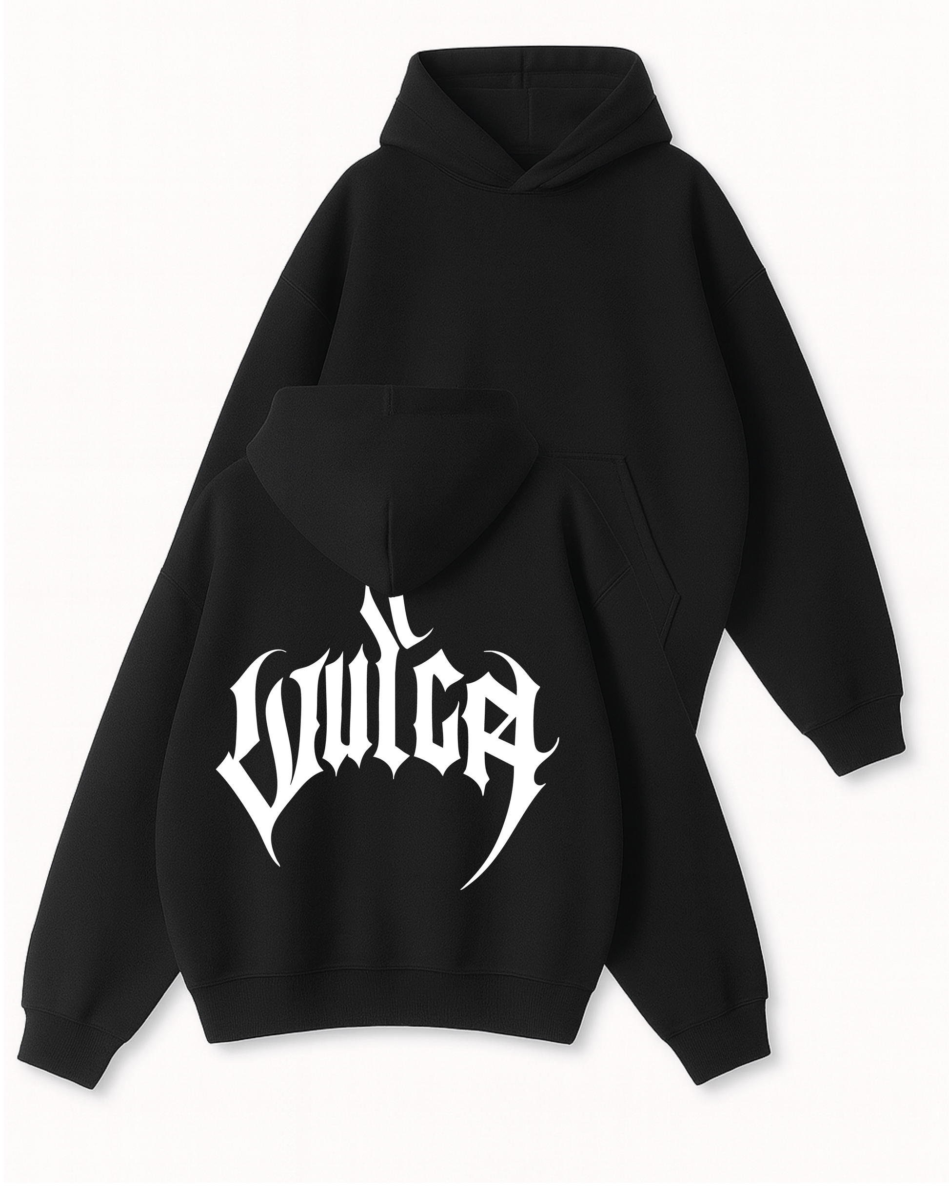 Vulca “Metal Script” - Boxy Fit Kapüşonlu Sweatshirt
