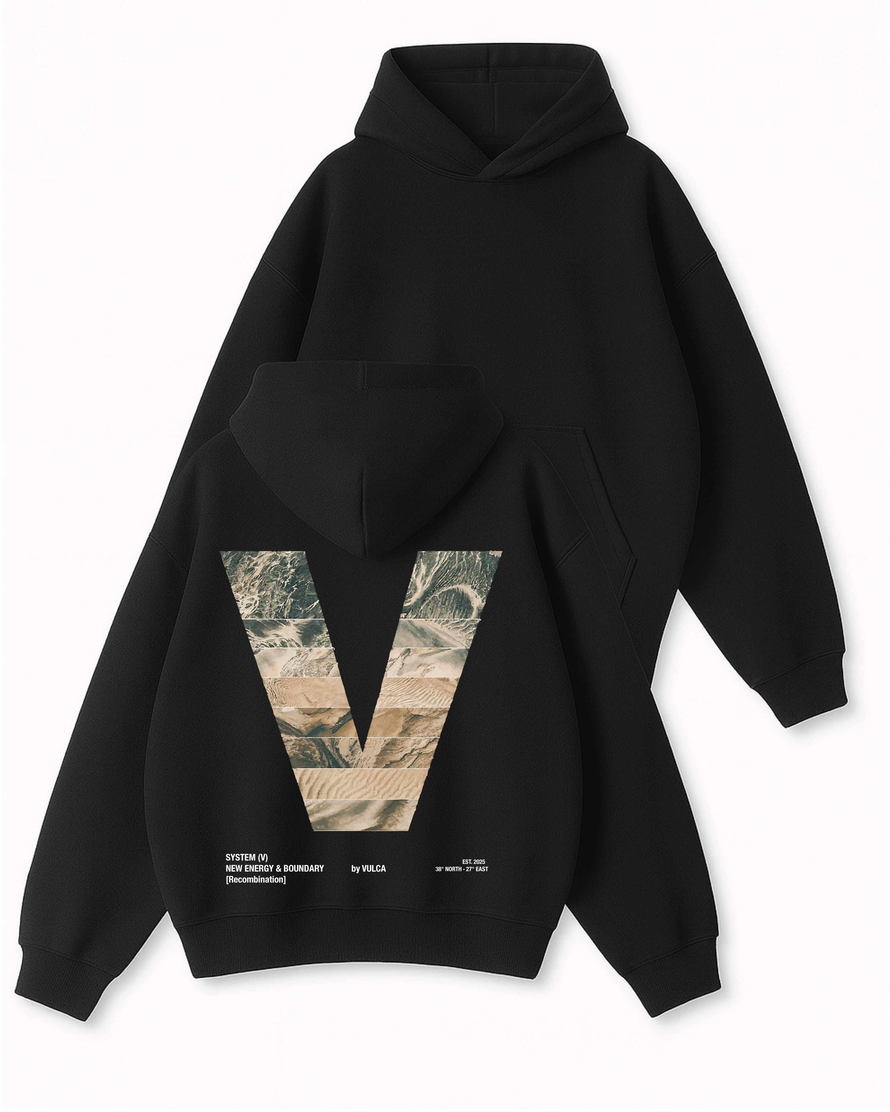 Vulca “System V” - Boxy Fit Kapüşonlu Sweatshirt