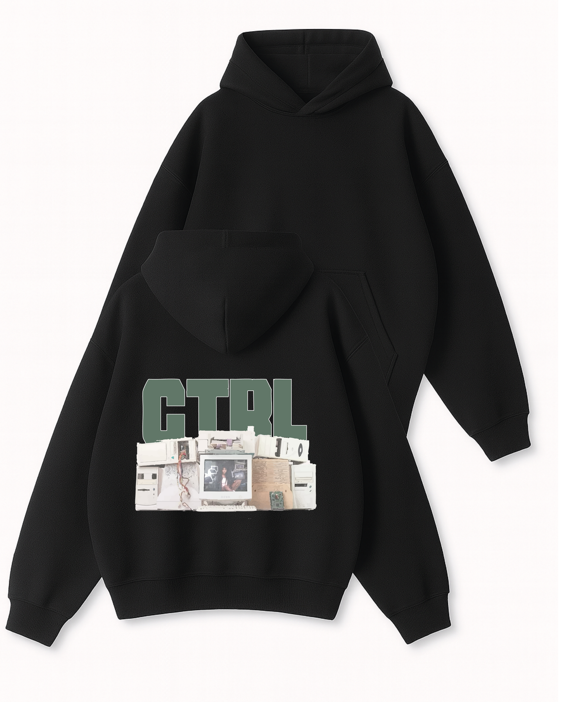 CTRL - Boxy Fit Kapüşonlu Sweatshirt