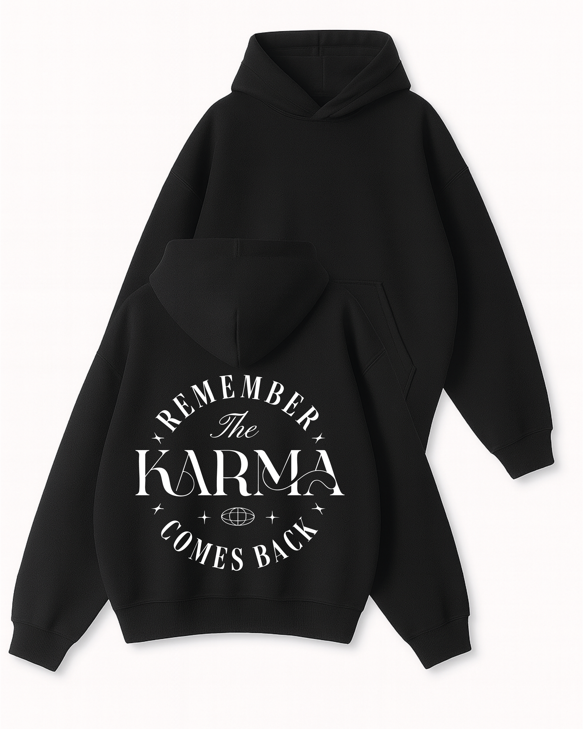 KARMA - Boxy Fit Kapüşonlu Sweatshirt