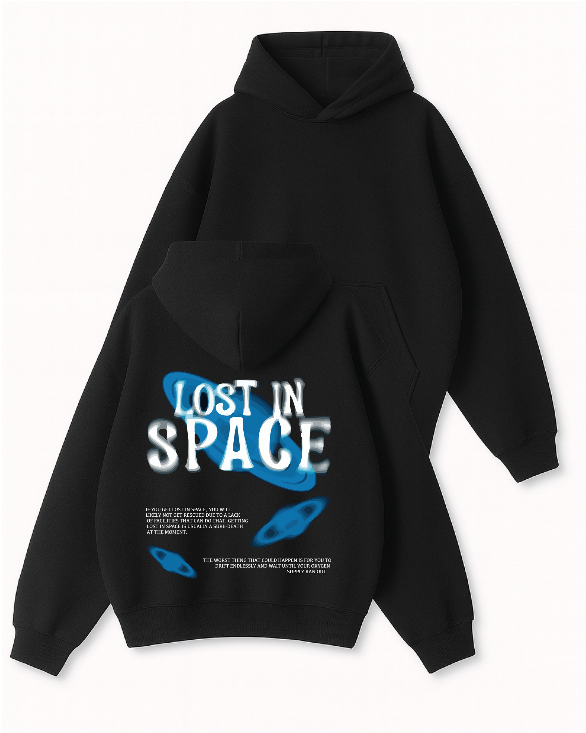 Lost In Space - Boxy Fit Kapüşonlu Sweatshirt