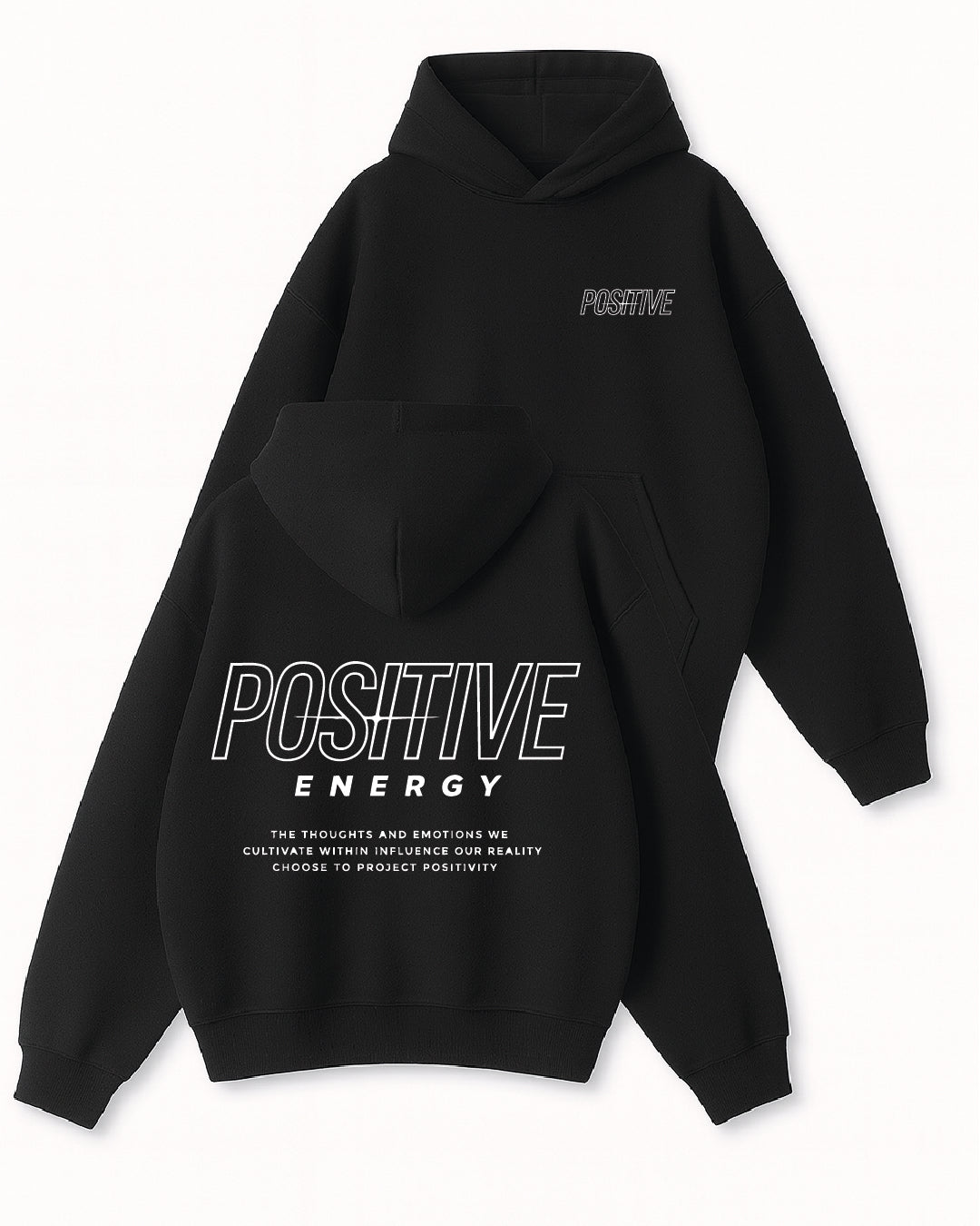 POSITIVE ENERGY - Boxy Fit Kapüşonlu Sweatshirt