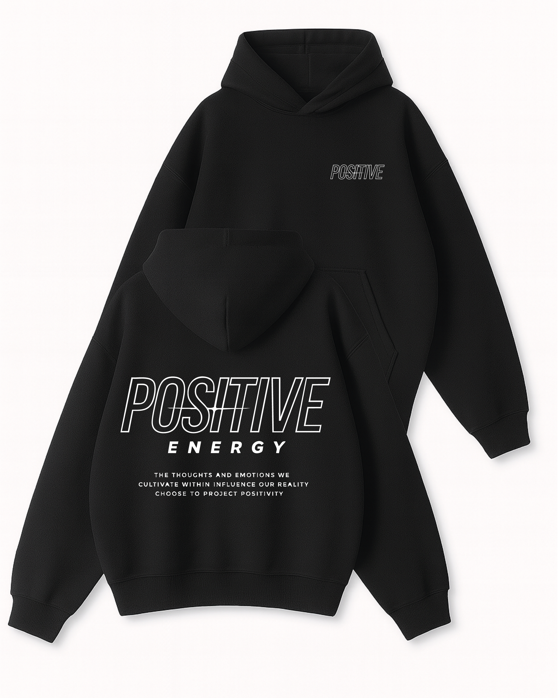 POSITIVE ENERGY - Boxy Fit Kapüşonlu Sweatshirt