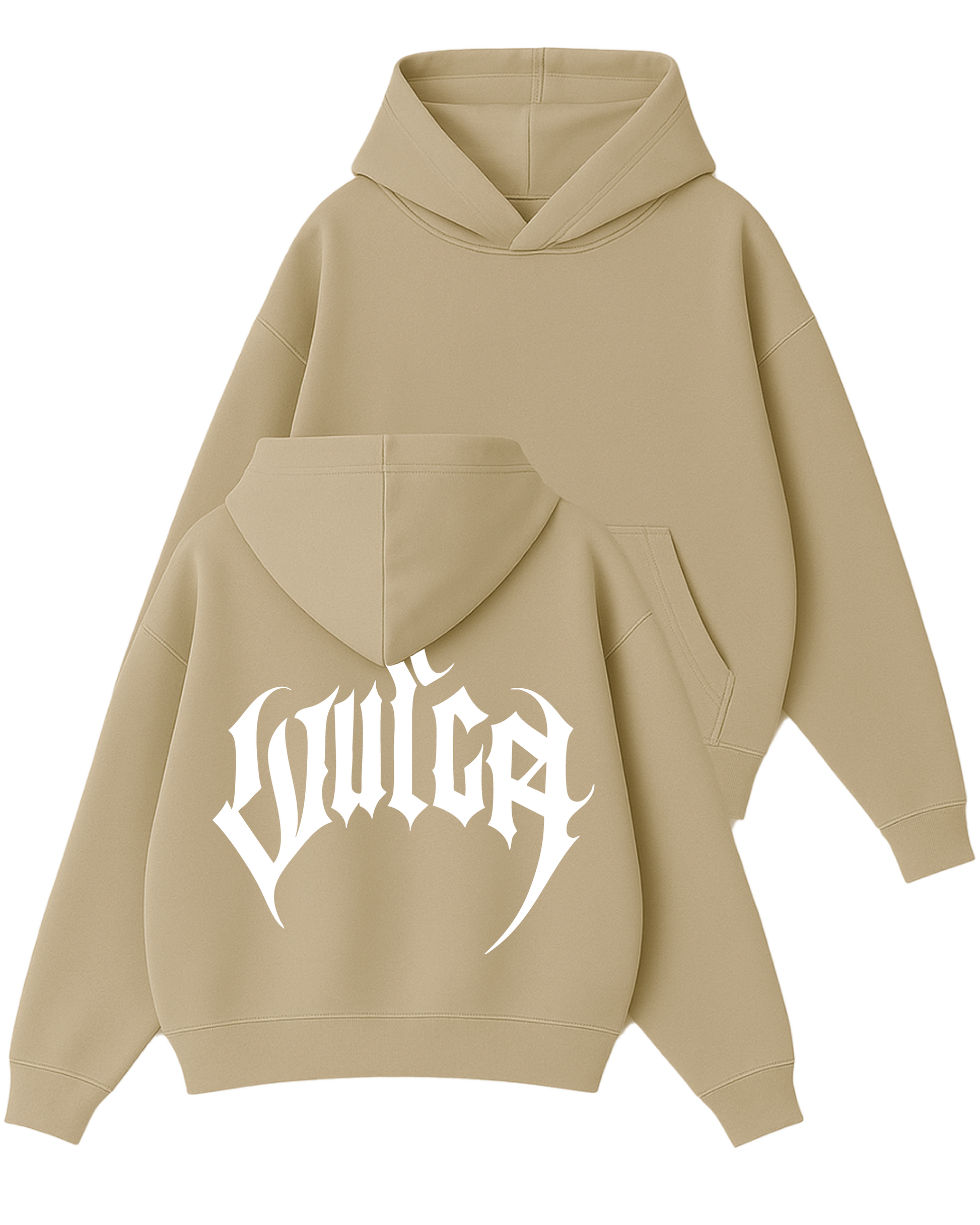 Vulca “Metal Script” - Boxy Fit Kapüşonlu Sweatshirt