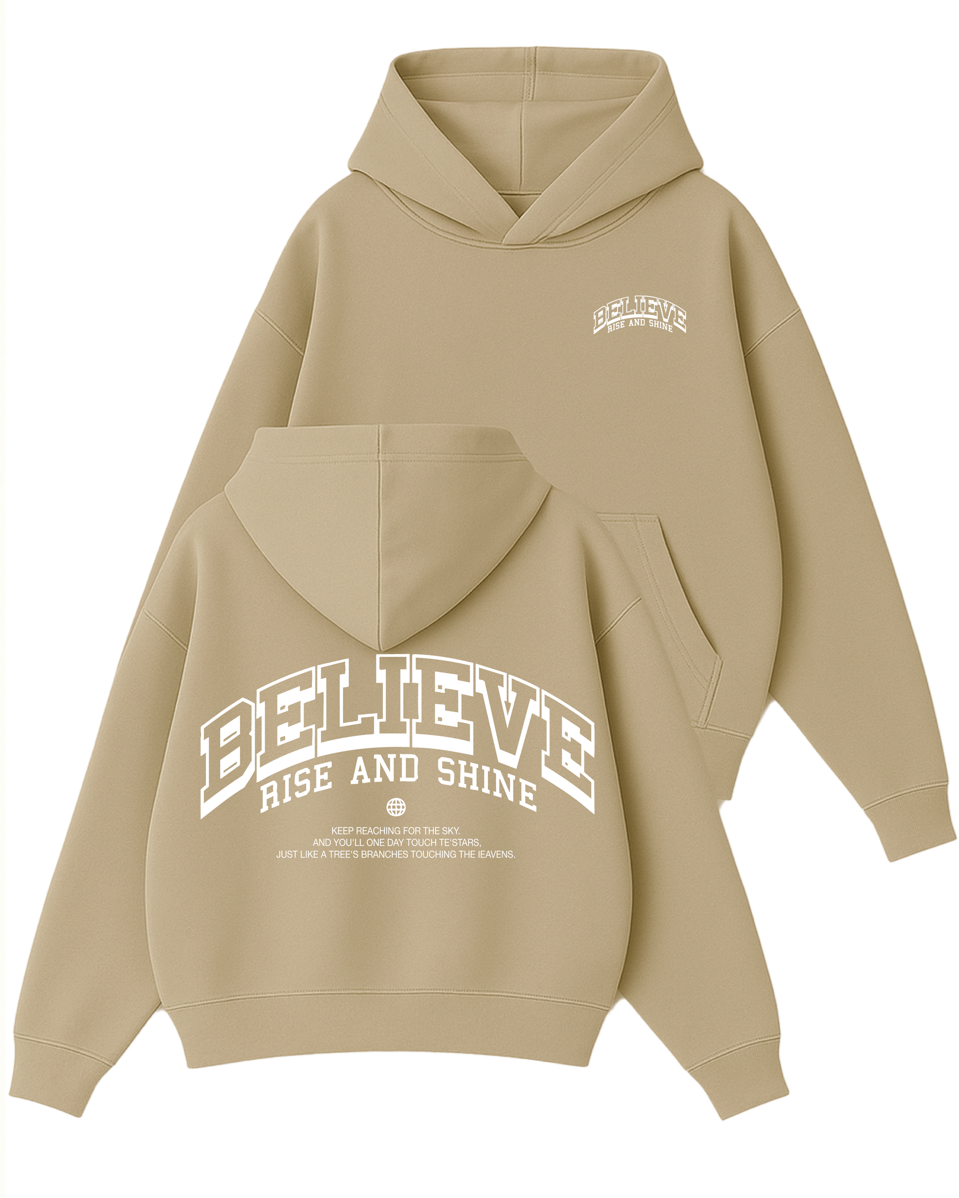 BELIEVE - Boxy Fit Kapüşonlu Sweatshirt