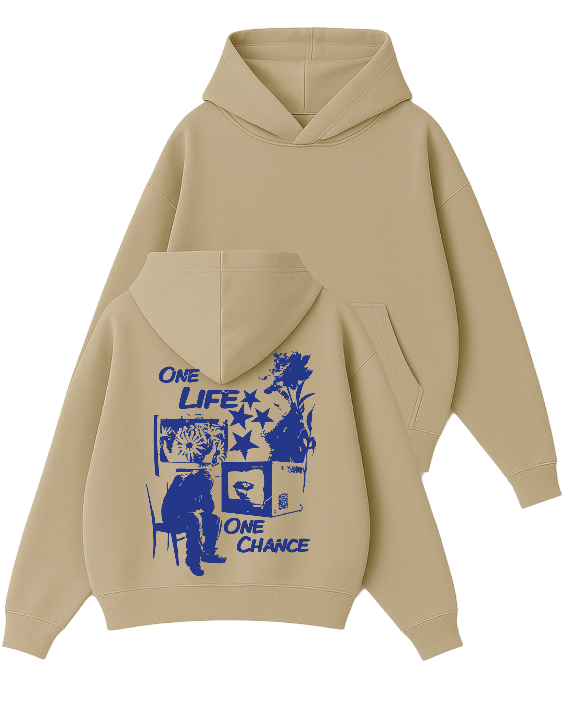 One Life One Chance - Boxy Fit Kapüşonlu Sweatshirt