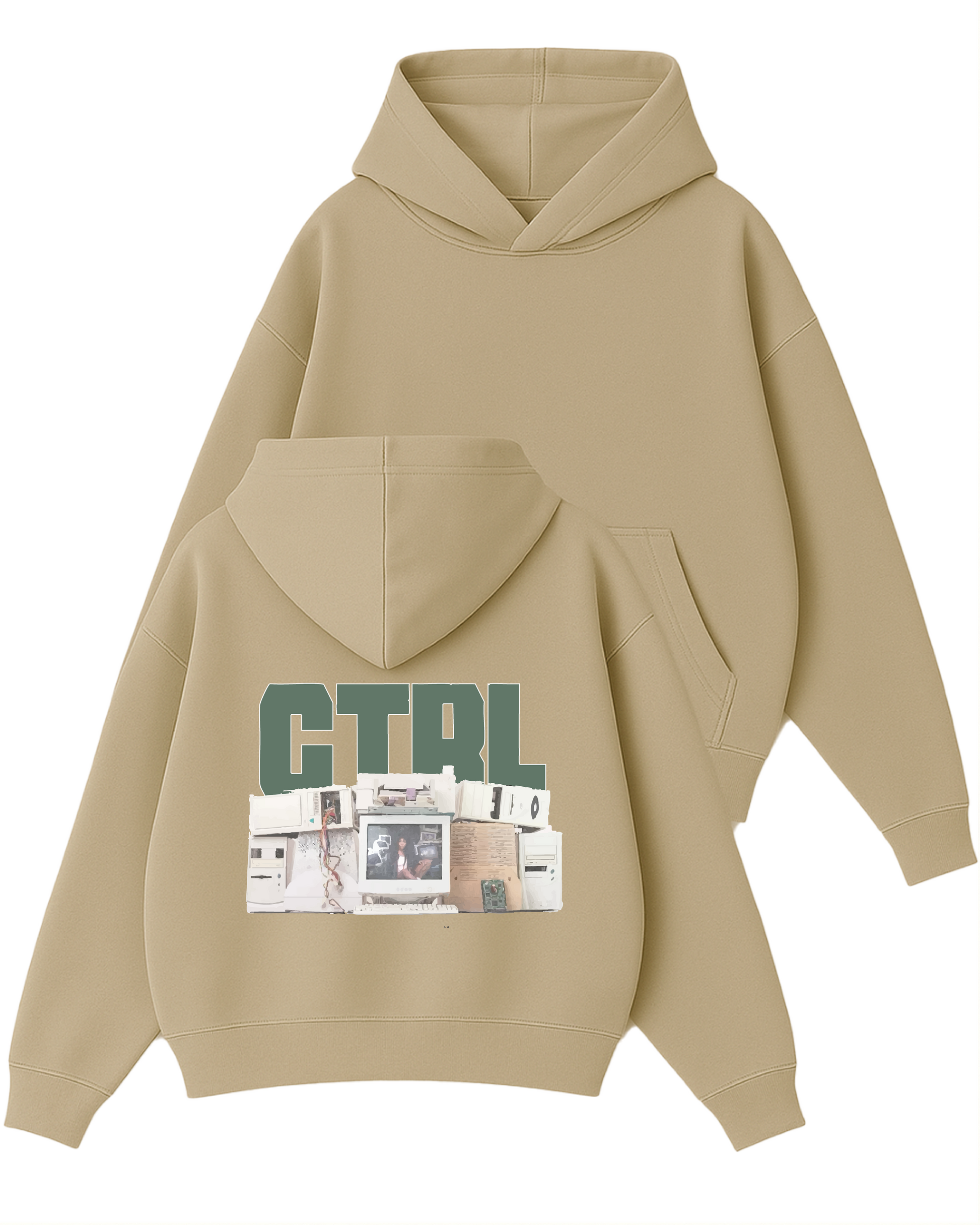 CTRL - Boxy Fit Kapüşonlu Sweatshirt
