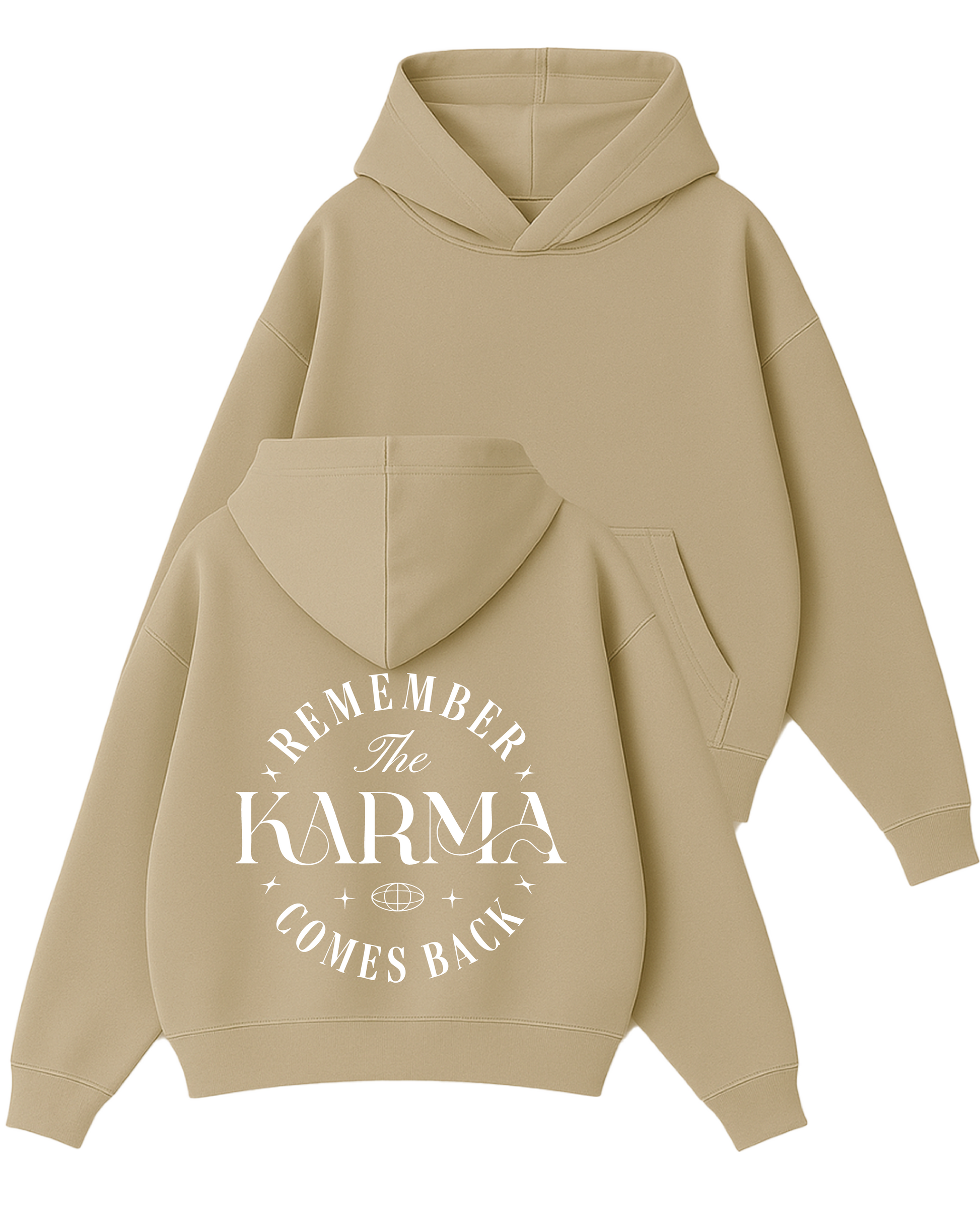 KARMA - Boxy Fit Kapüşonlu Sweatshirt