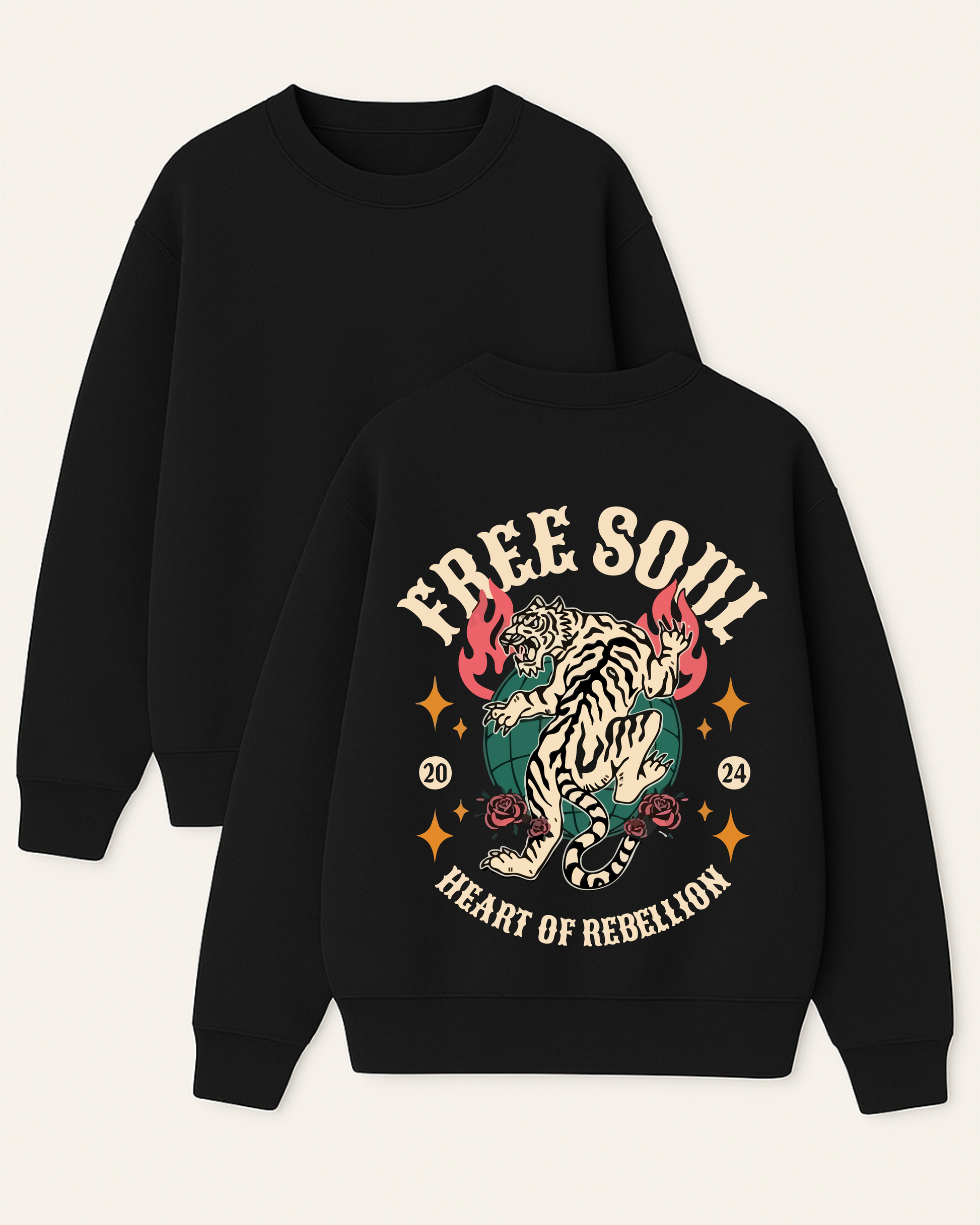 Free Soul - Boxy Fit Bisiklet Yaka Sweatshirt