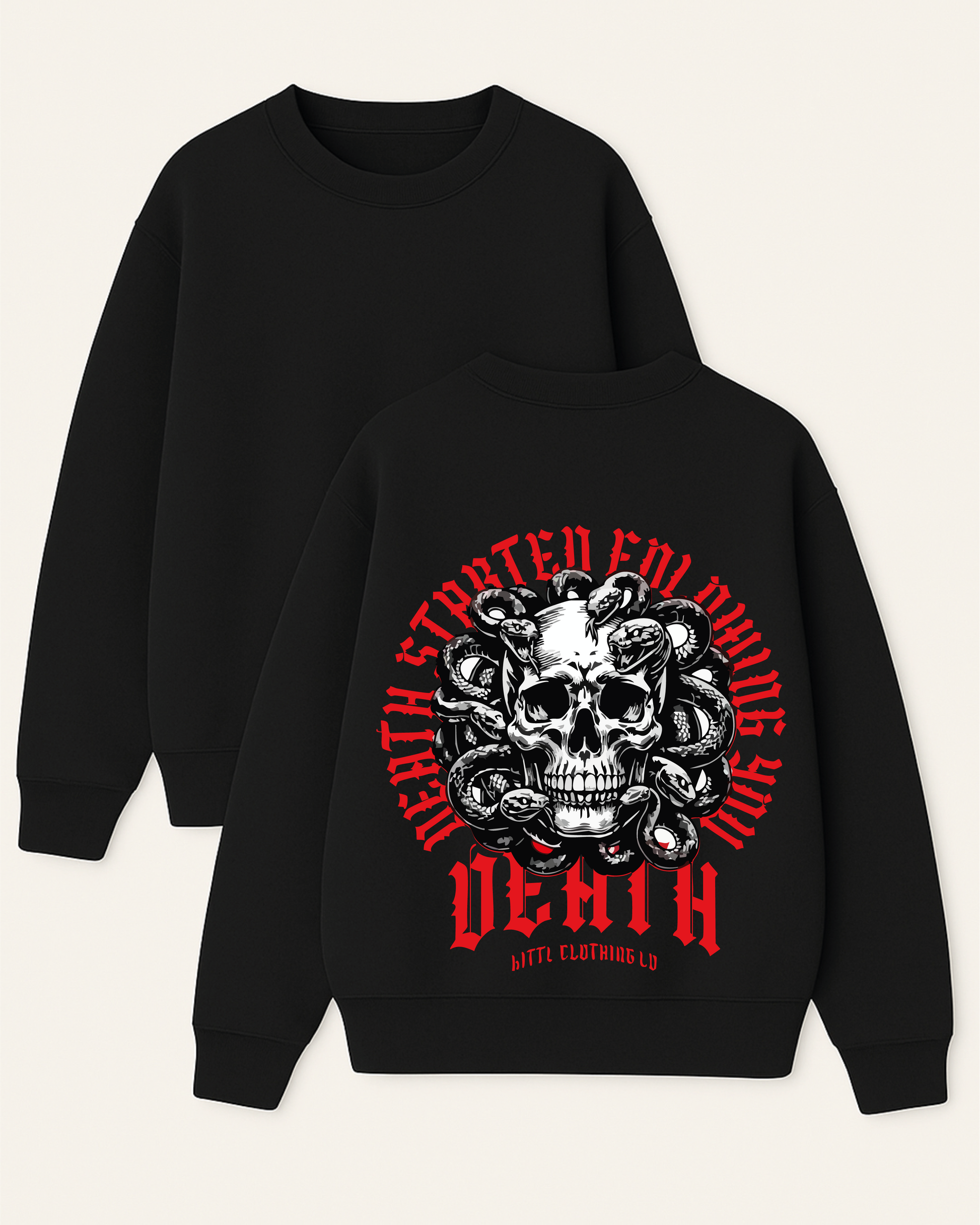 Death - Boxy Fit Bisiklet Yaka Sweatshirt