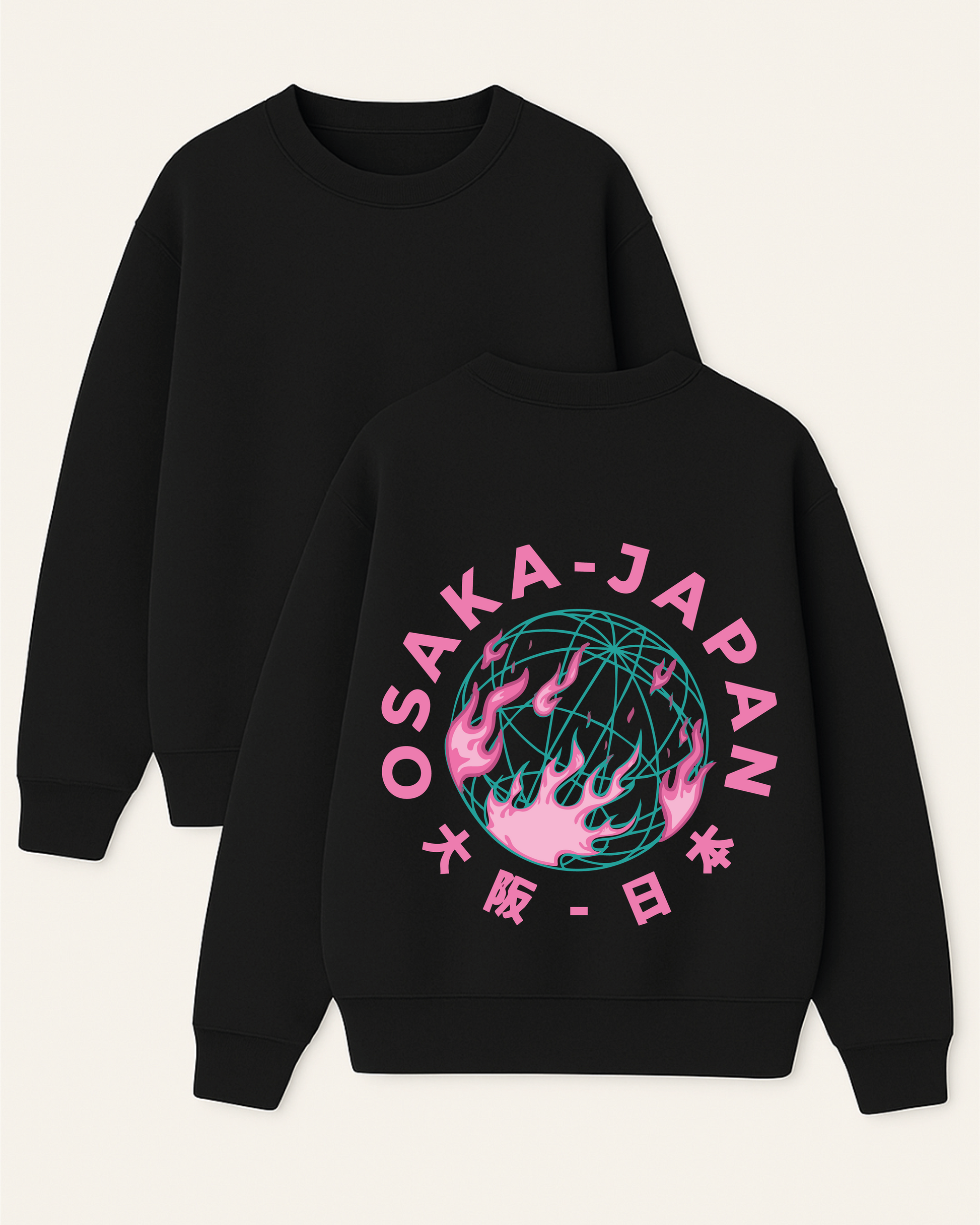 OSAKA - Boxy Fit Bisiklet Yaka Sweatshirt