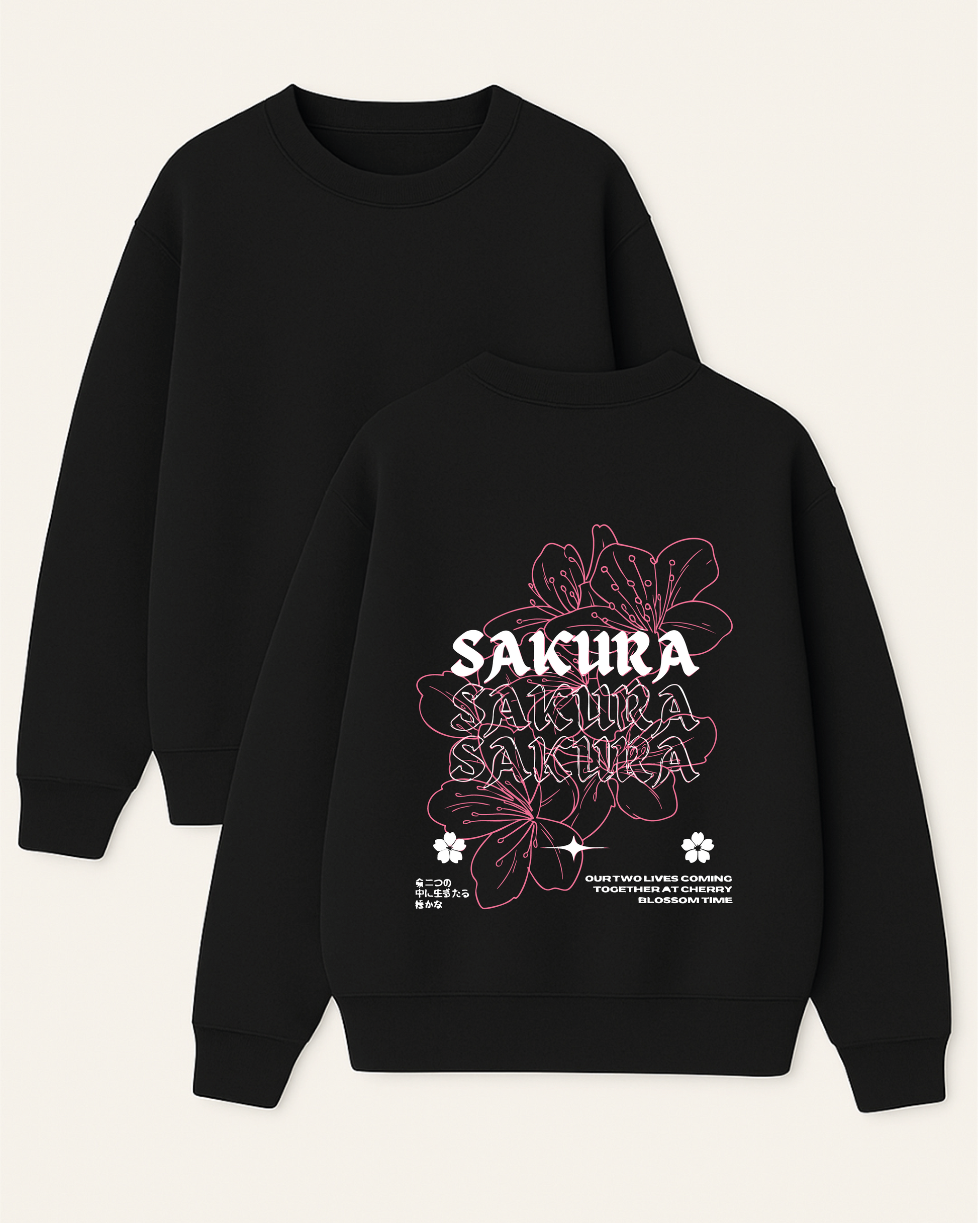 Sakura - Boxy Fit Bisiklet Yaka Sweatshirt