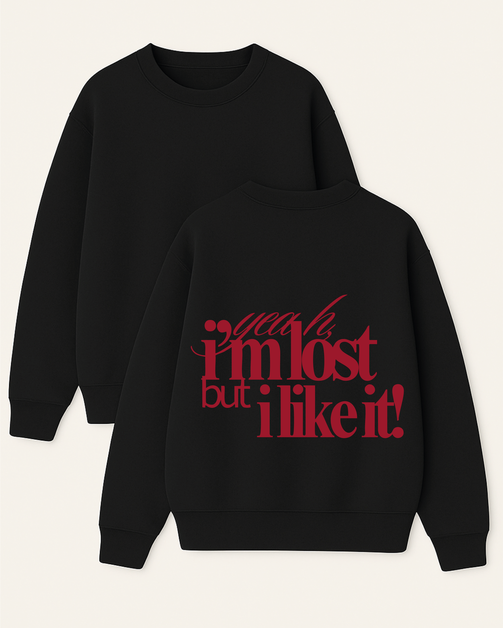 I'M LOST - Boxy Fit Bisiklet Yaka Sweatshirt