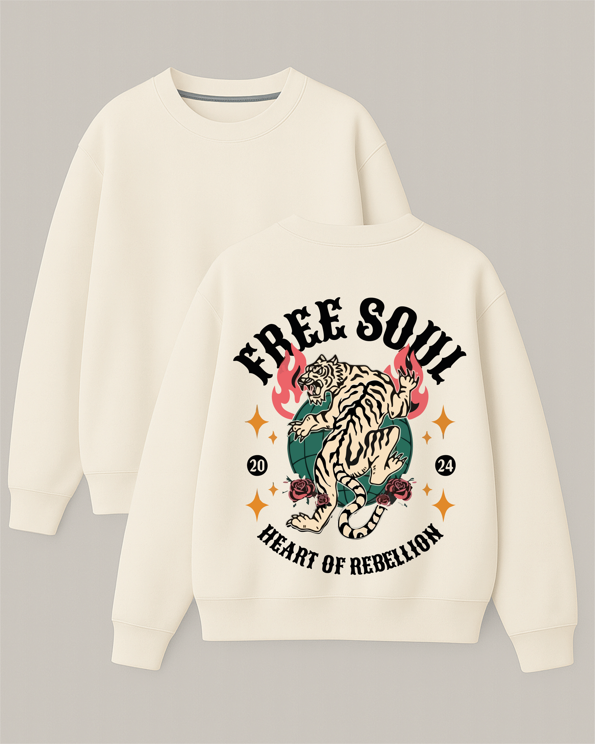 Free Soul - Boxy Fit Bisiklet Yaka Sweatshirt