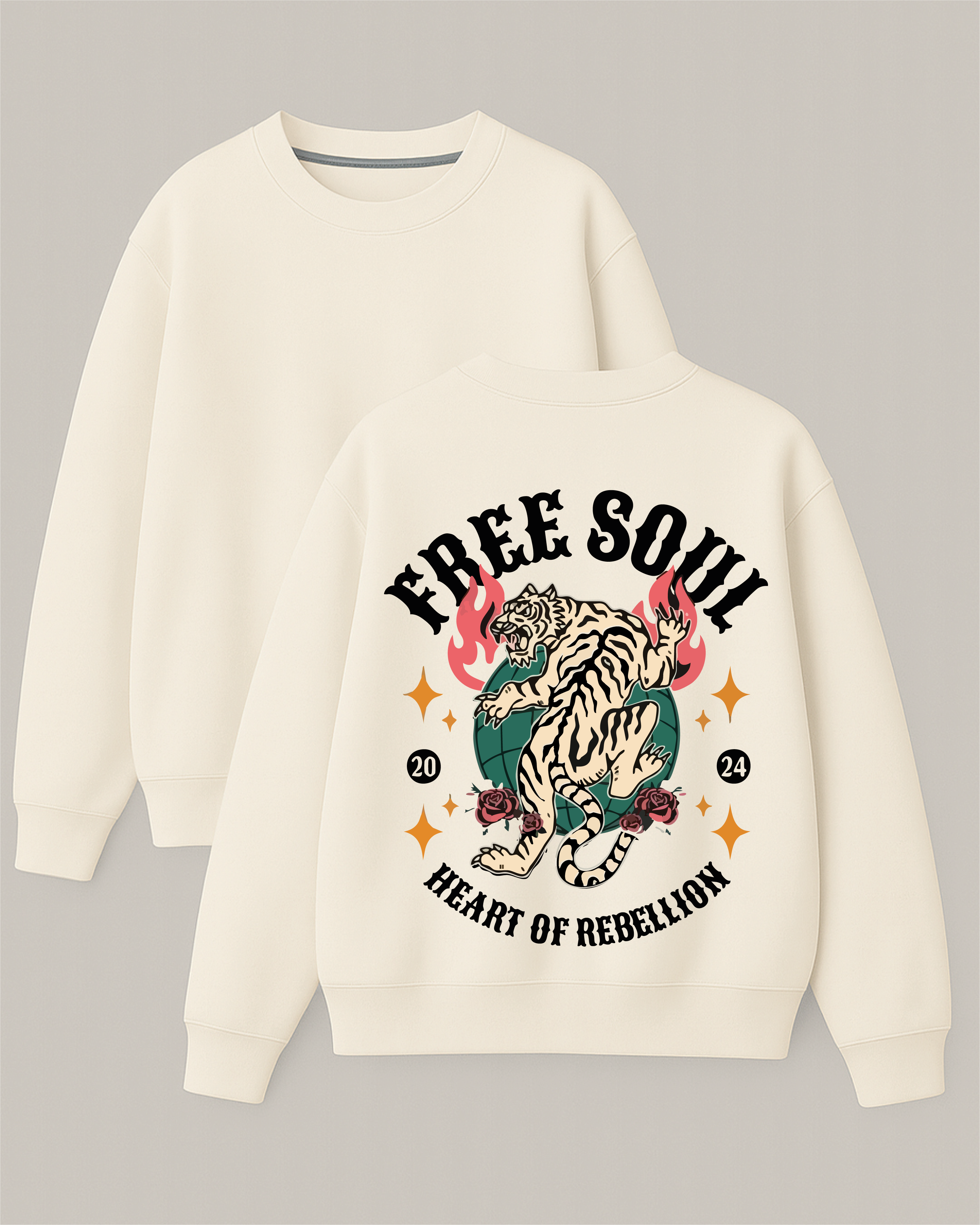 Free Soul - Boxy Fit Bisiklet Yaka Sweatshirt