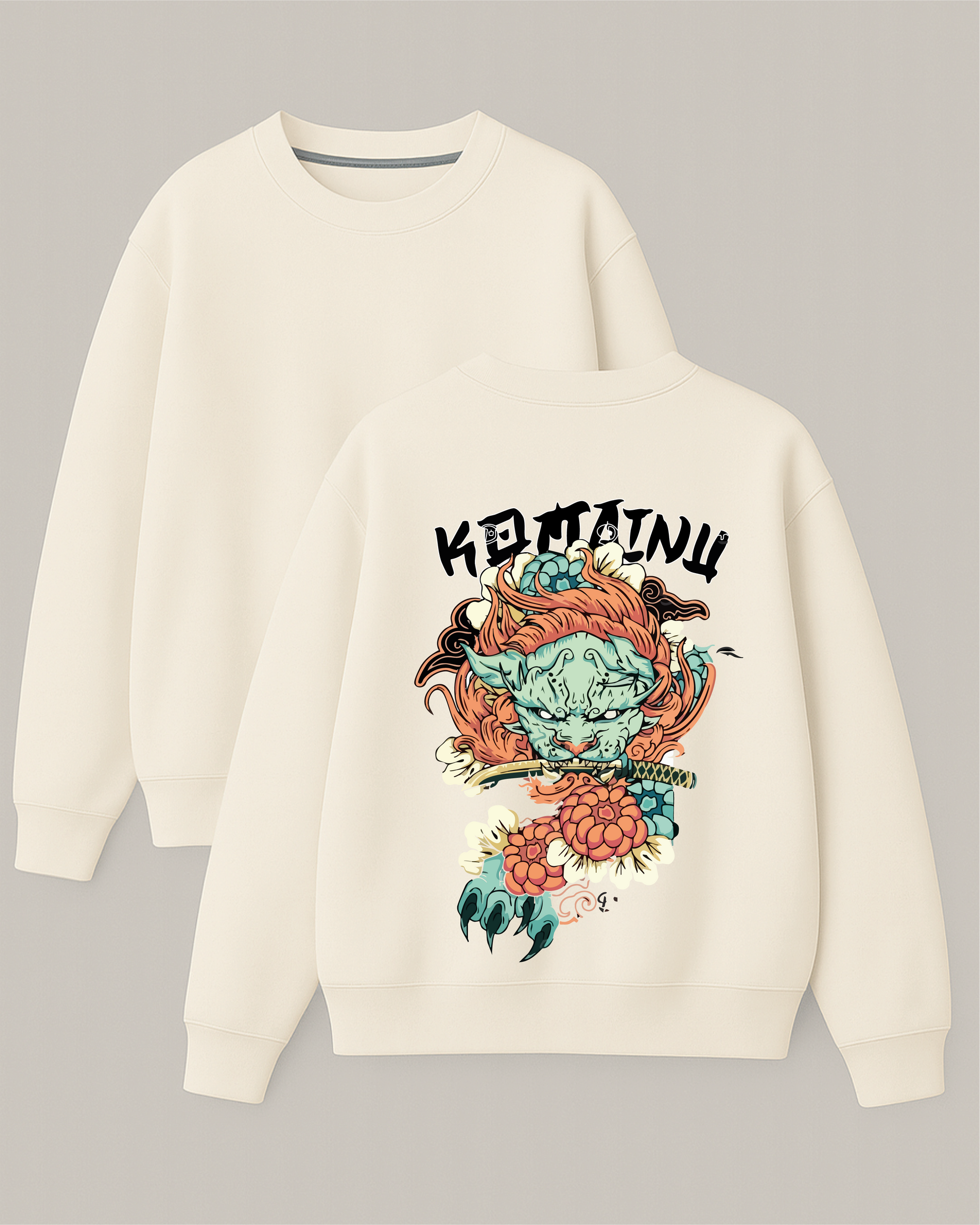 Foo Dogs - Boxy Fit Bisiklet Yaka Sweatshirt