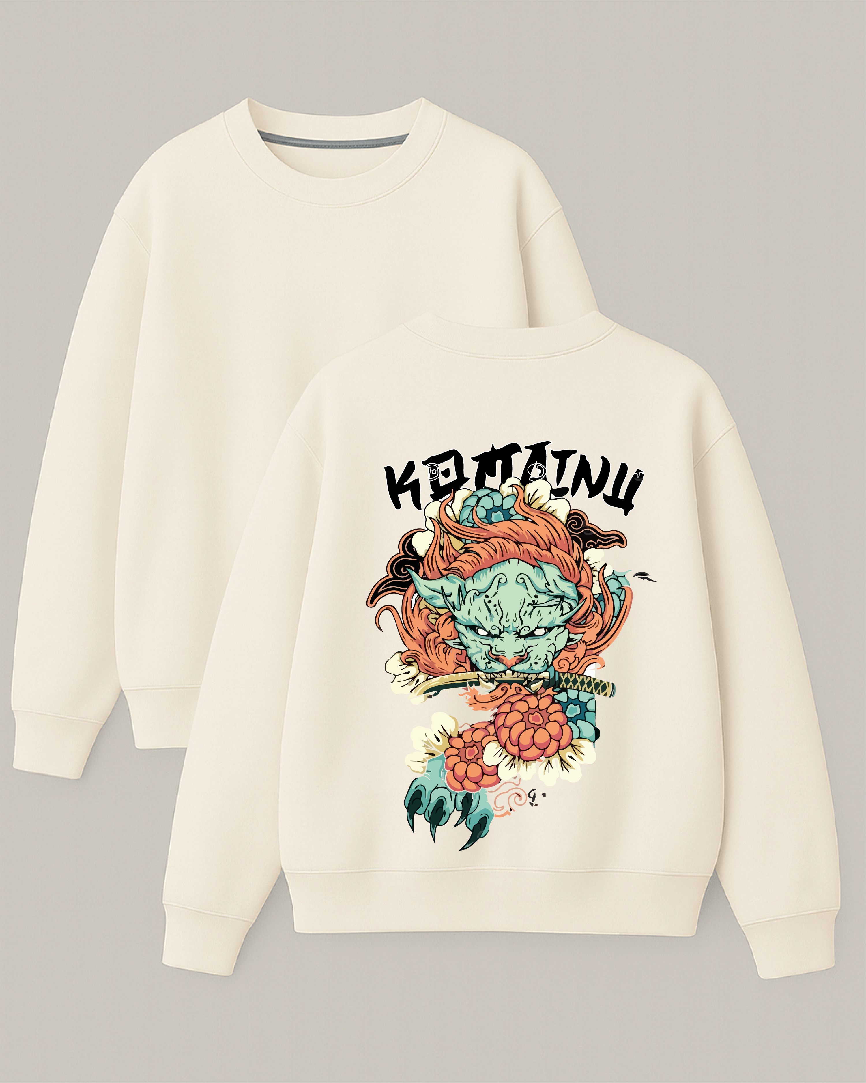 Foo Dogs - Boxy Fit Bisiklet Yaka Sweatshirt