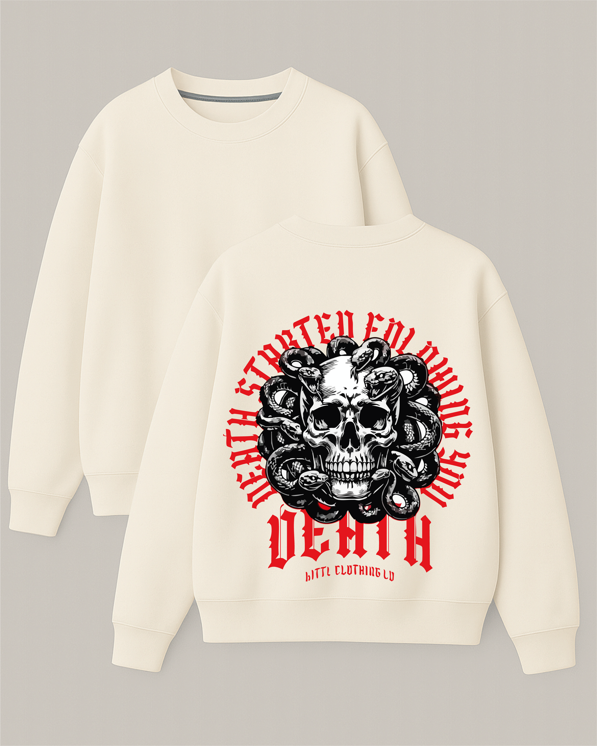 Death - Boxy Fit Bisiklet Yaka Sweatshirt