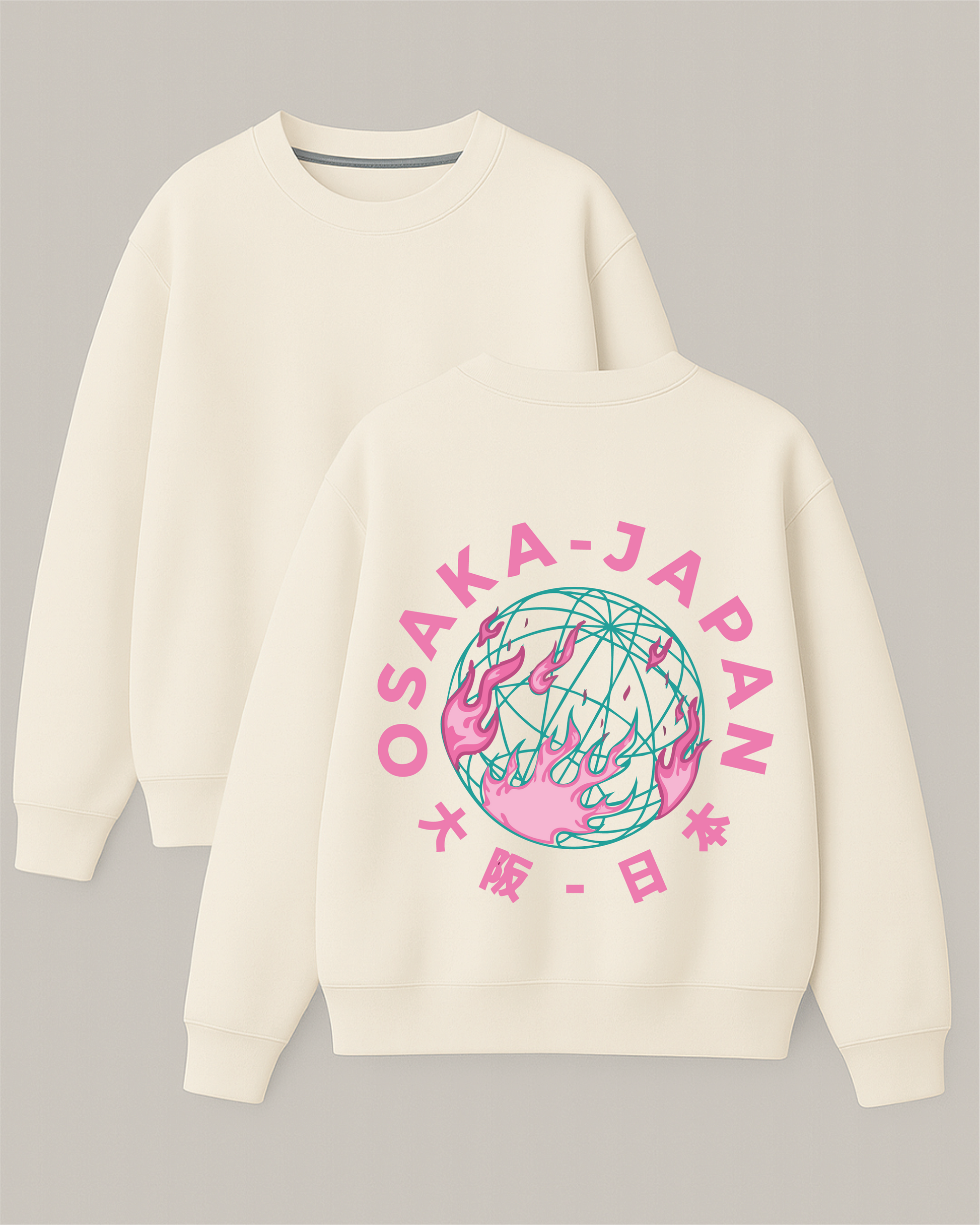 OSAKA - Boxy Fit Bisiklet Yaka Sweatshirt