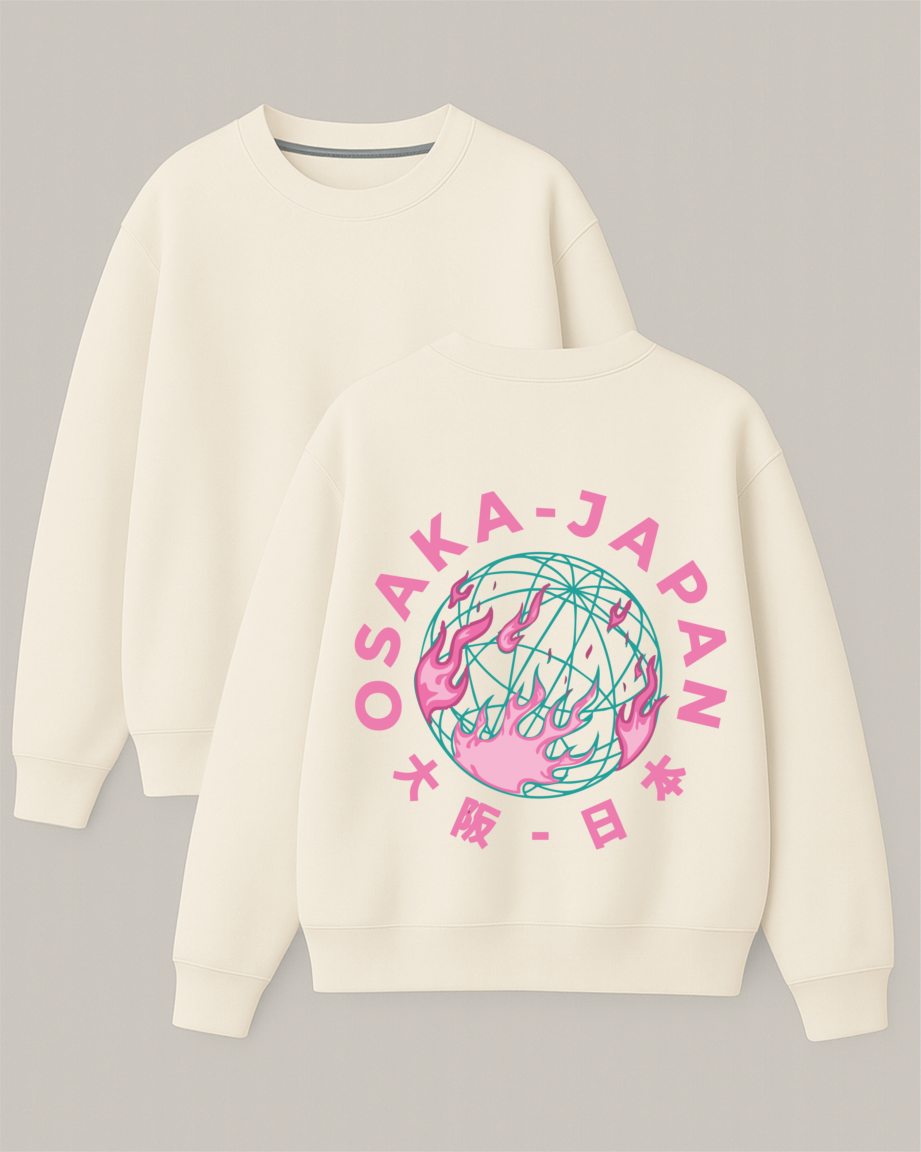 OSAKA - Boxy Fit Bisiklet Yaka Sweatshirt