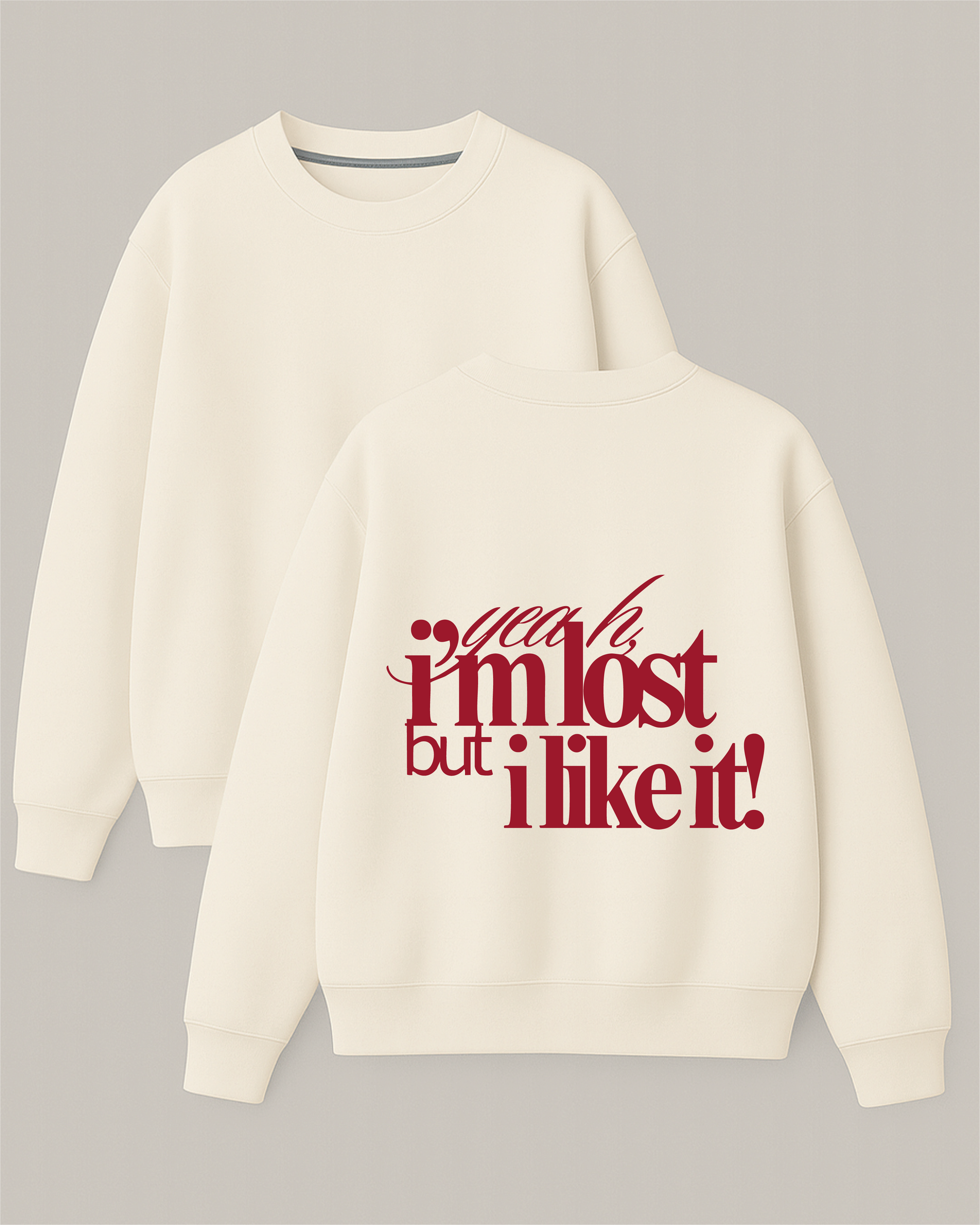 I'M LOST - Boxy Fit Bisiklet Yaka Sweatshirt
