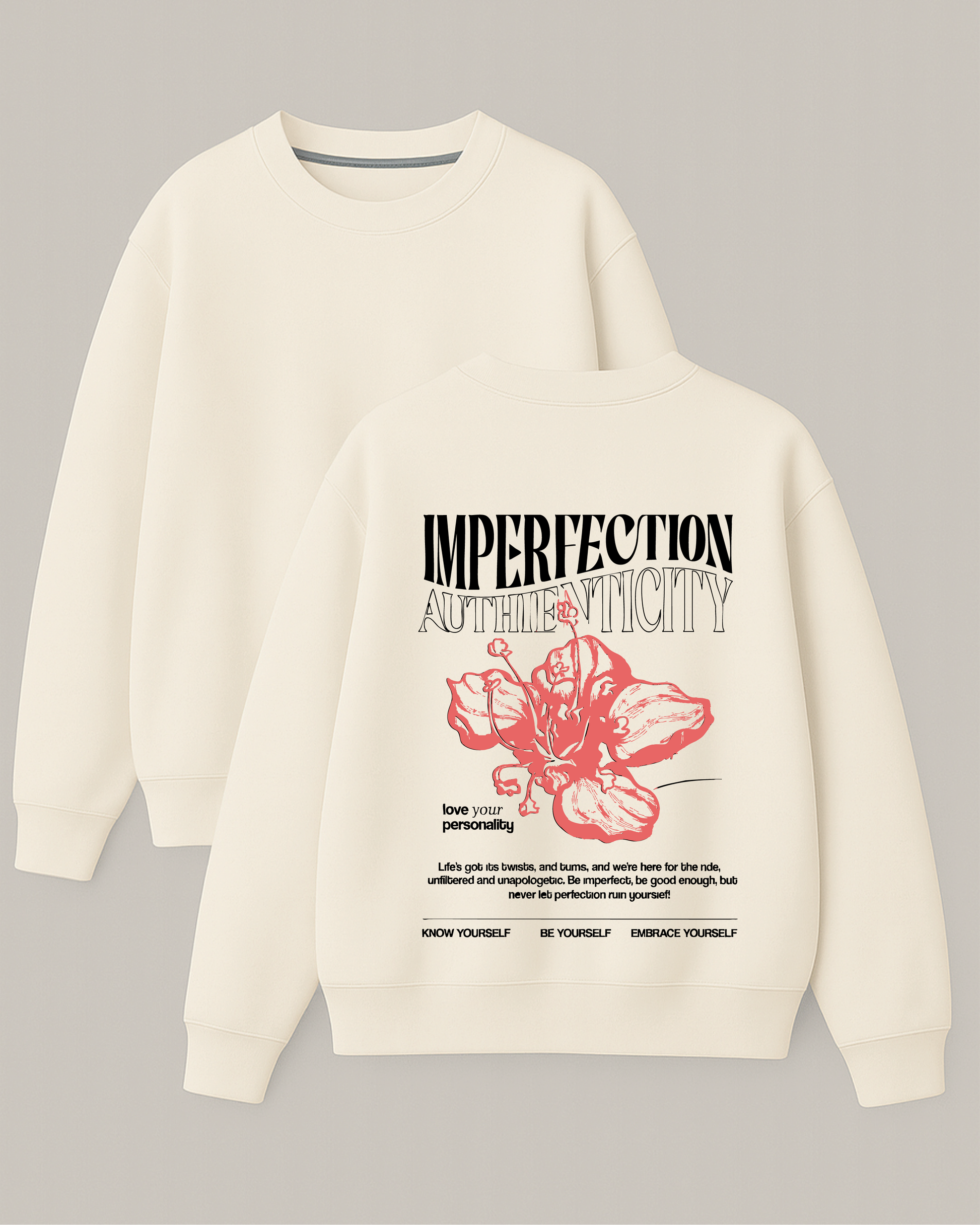 Love Your Personality - Boxy Fit Bisiklet Yaka Sweatshirt