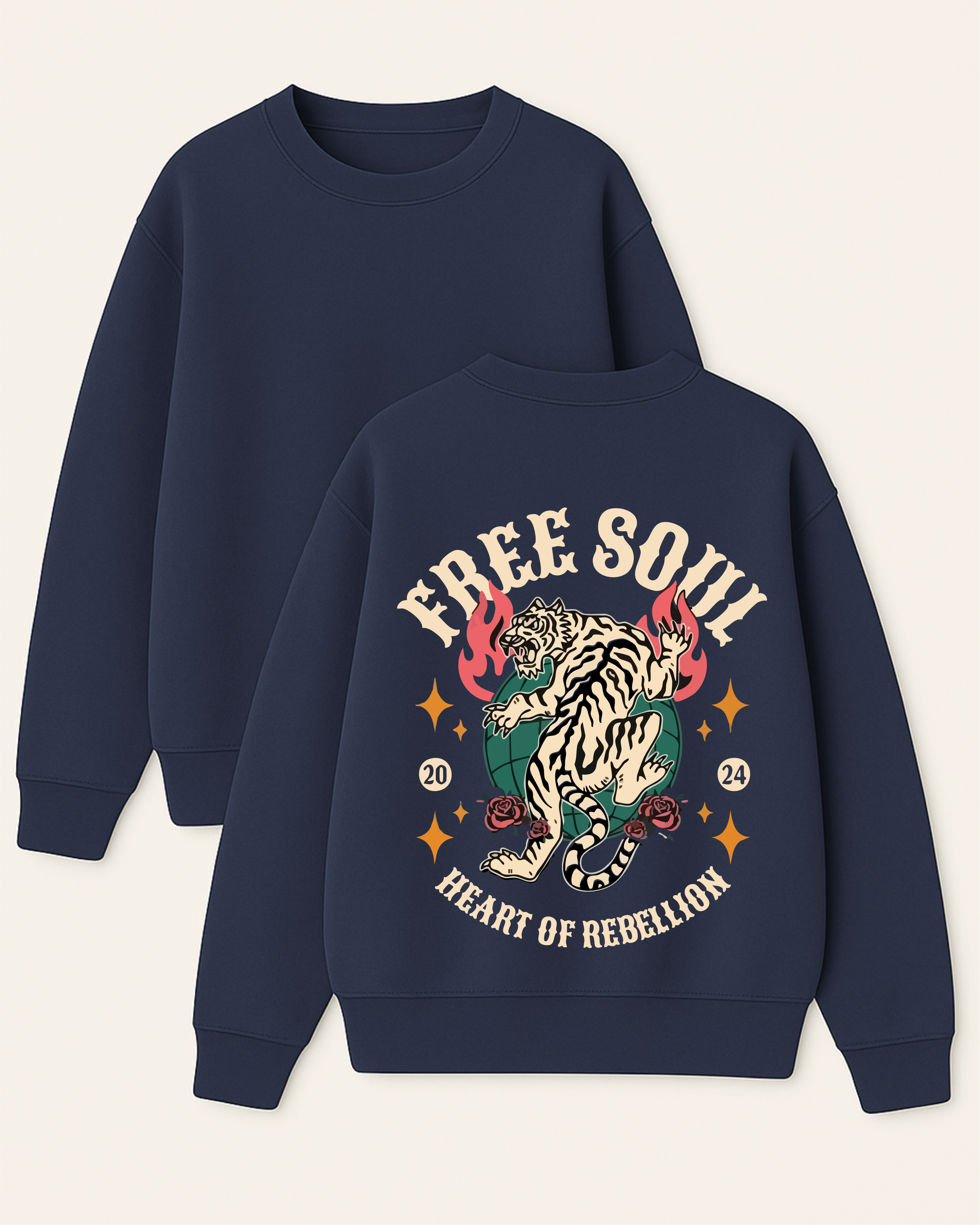 Free Soul - Boxy Fit Bisiklet Yaka Sweatshirt