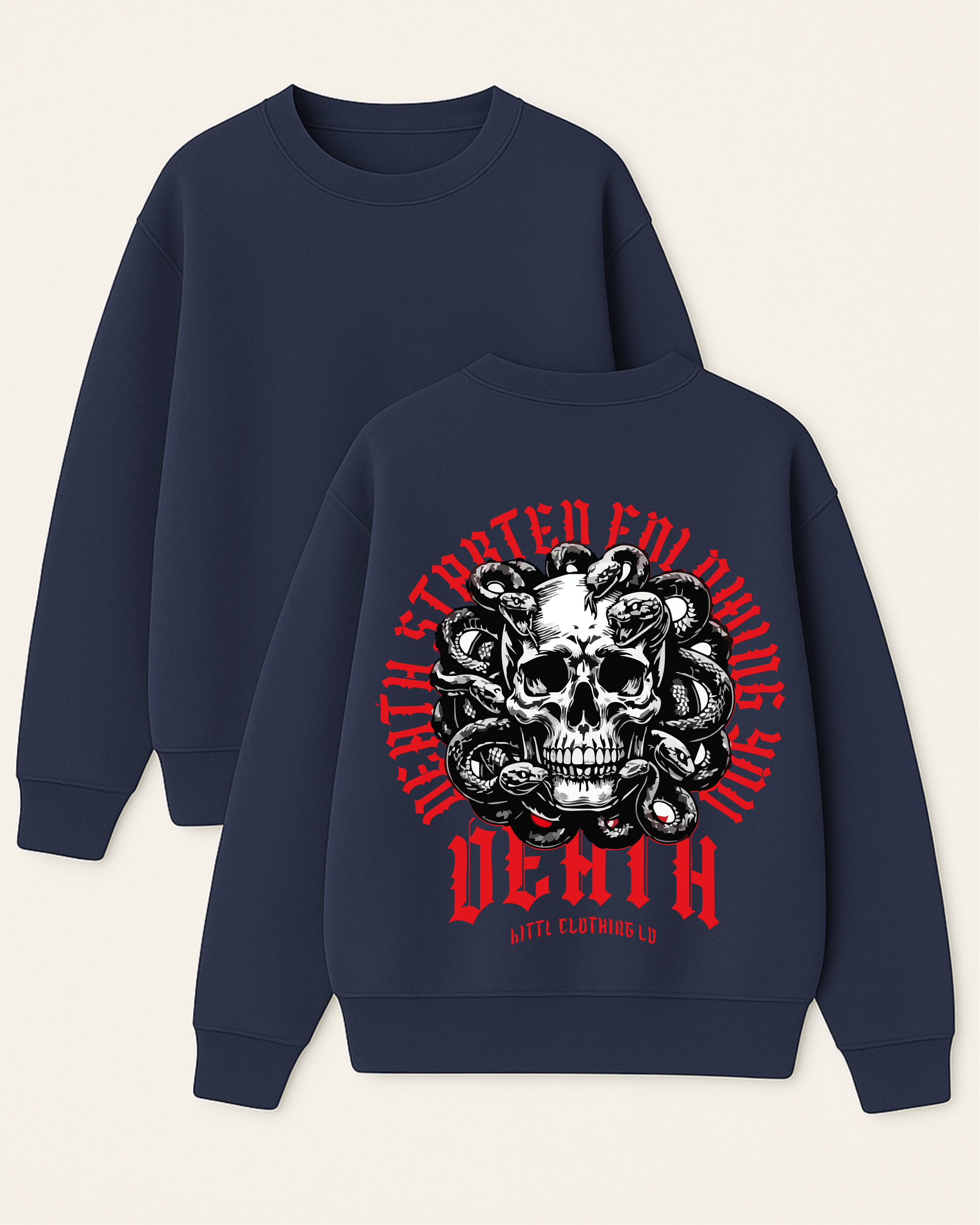 Death - Boxy Fit Bisiklet Yaka Sweatshirt