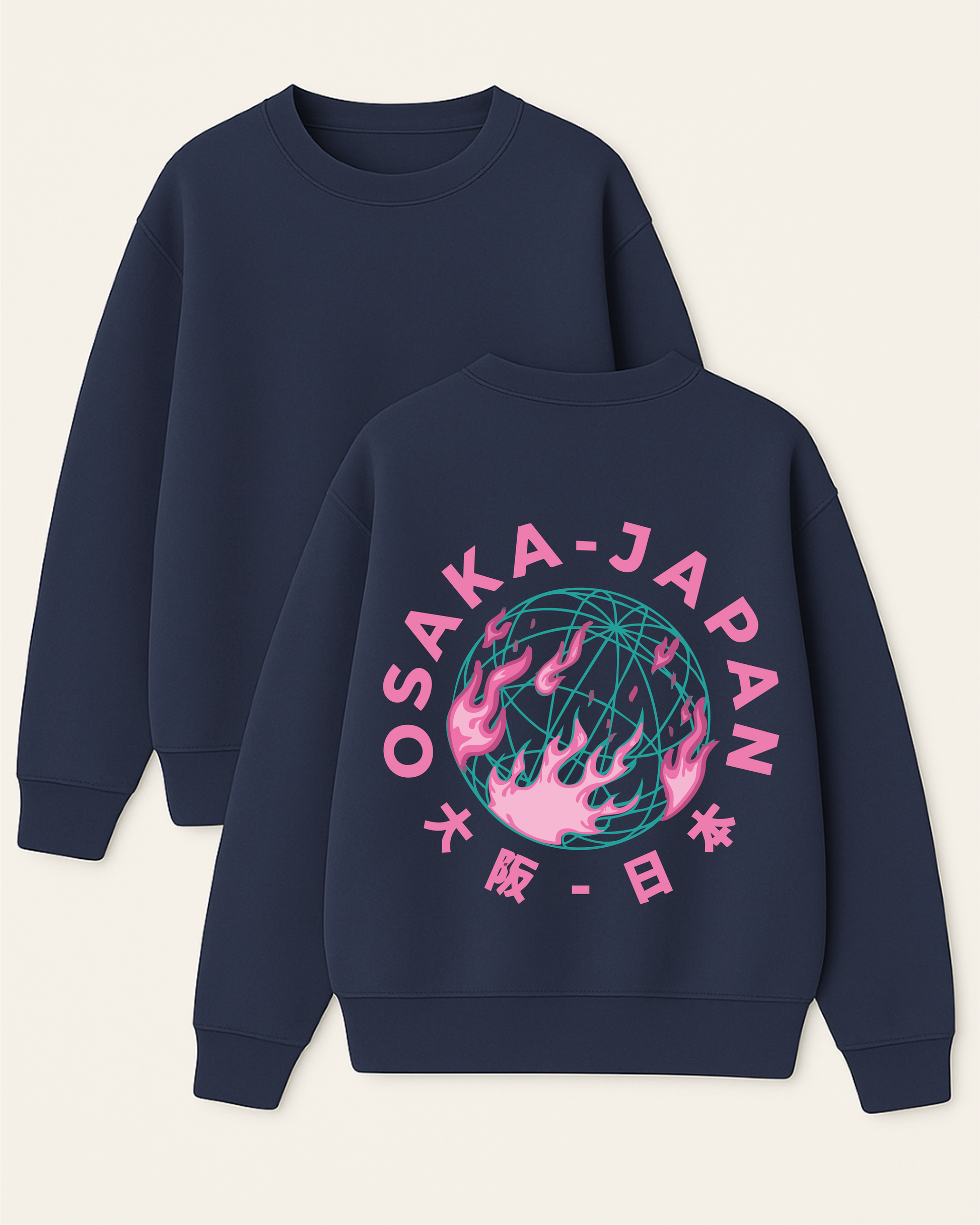 OSAKA - Boxy Fit Bisiklet Yaka Sweatshirt