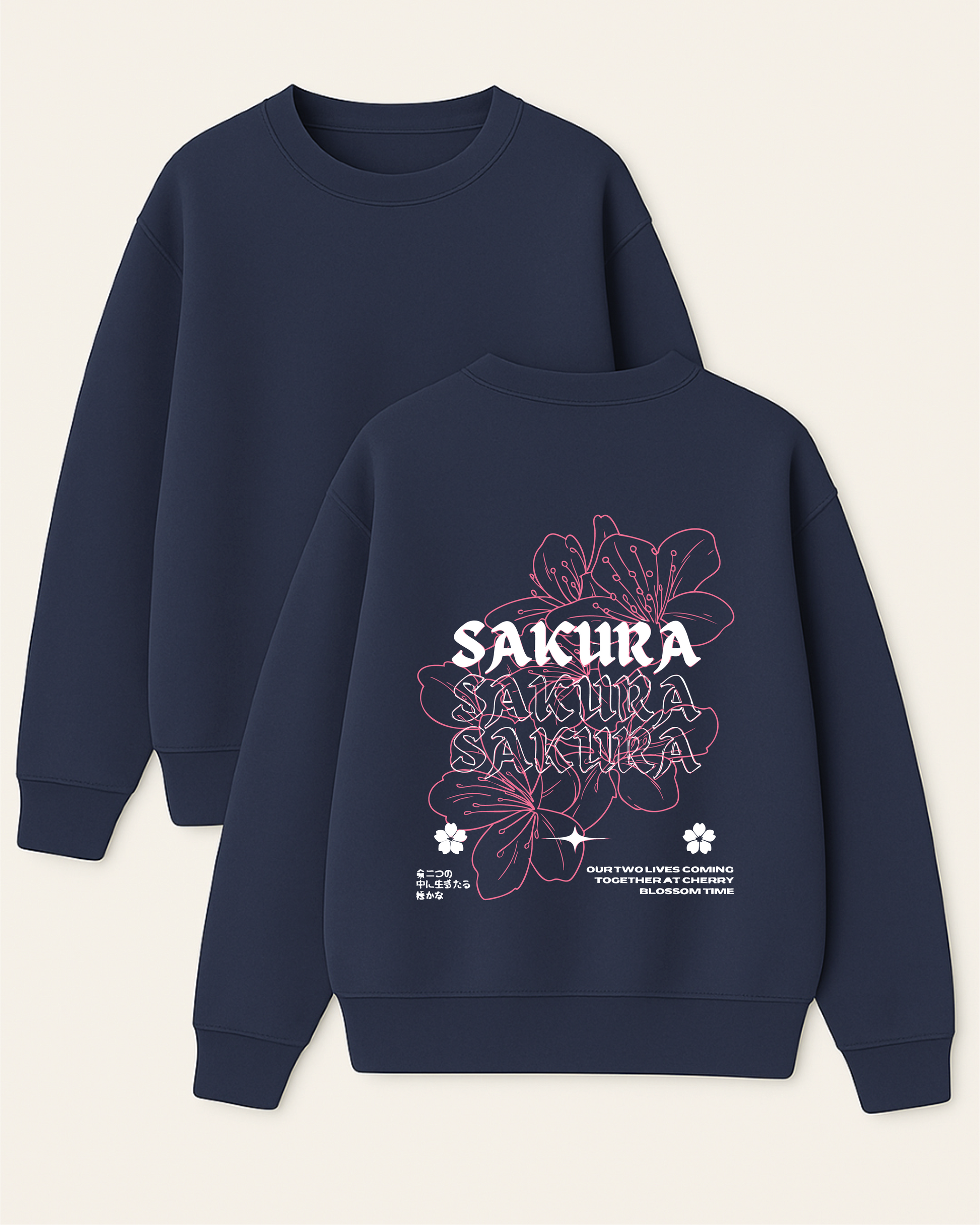 Sakura - Boxy Fit Bisiklet Yaka Sweatshirt