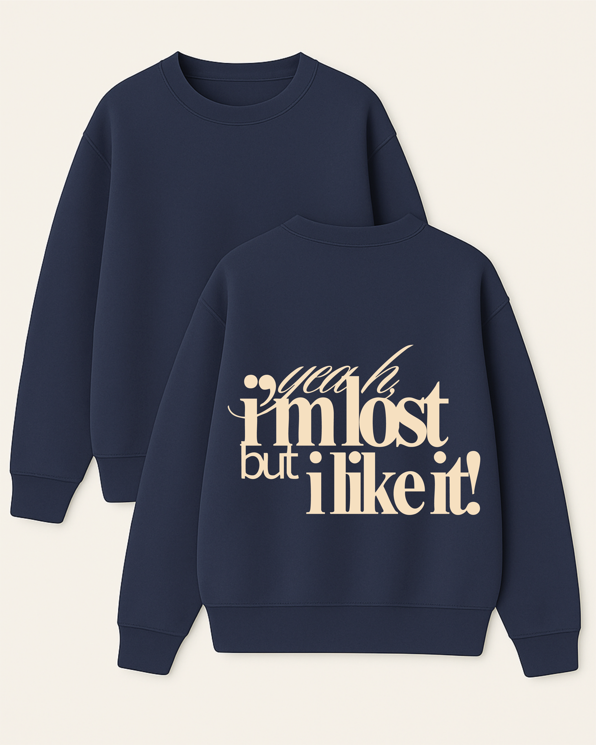 I'M LOST - Boxy Fit Bisiklet Yaka Sweatshirt