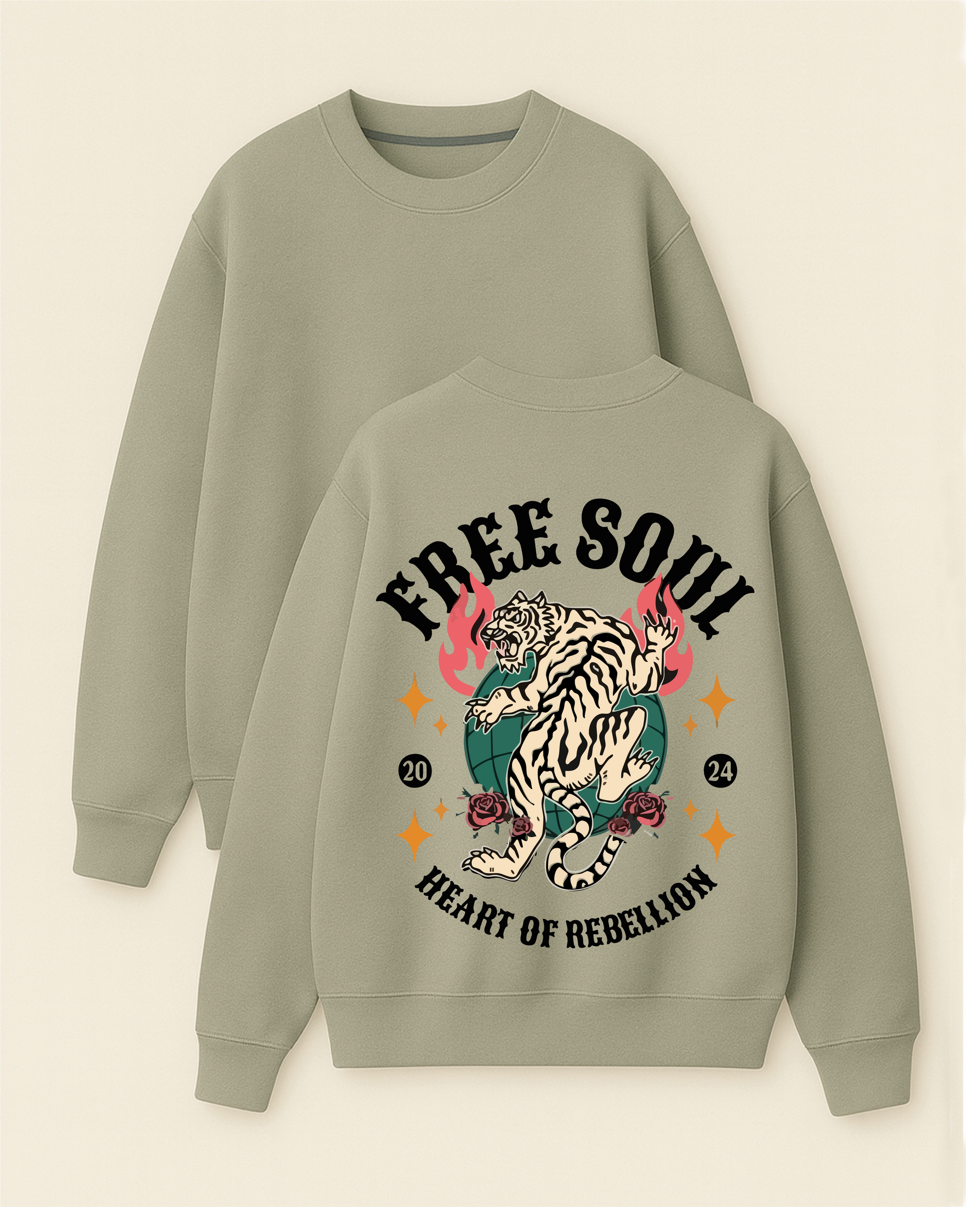 Free Soul - Boxy Fit Bisiklet Yaka Sweatshirt