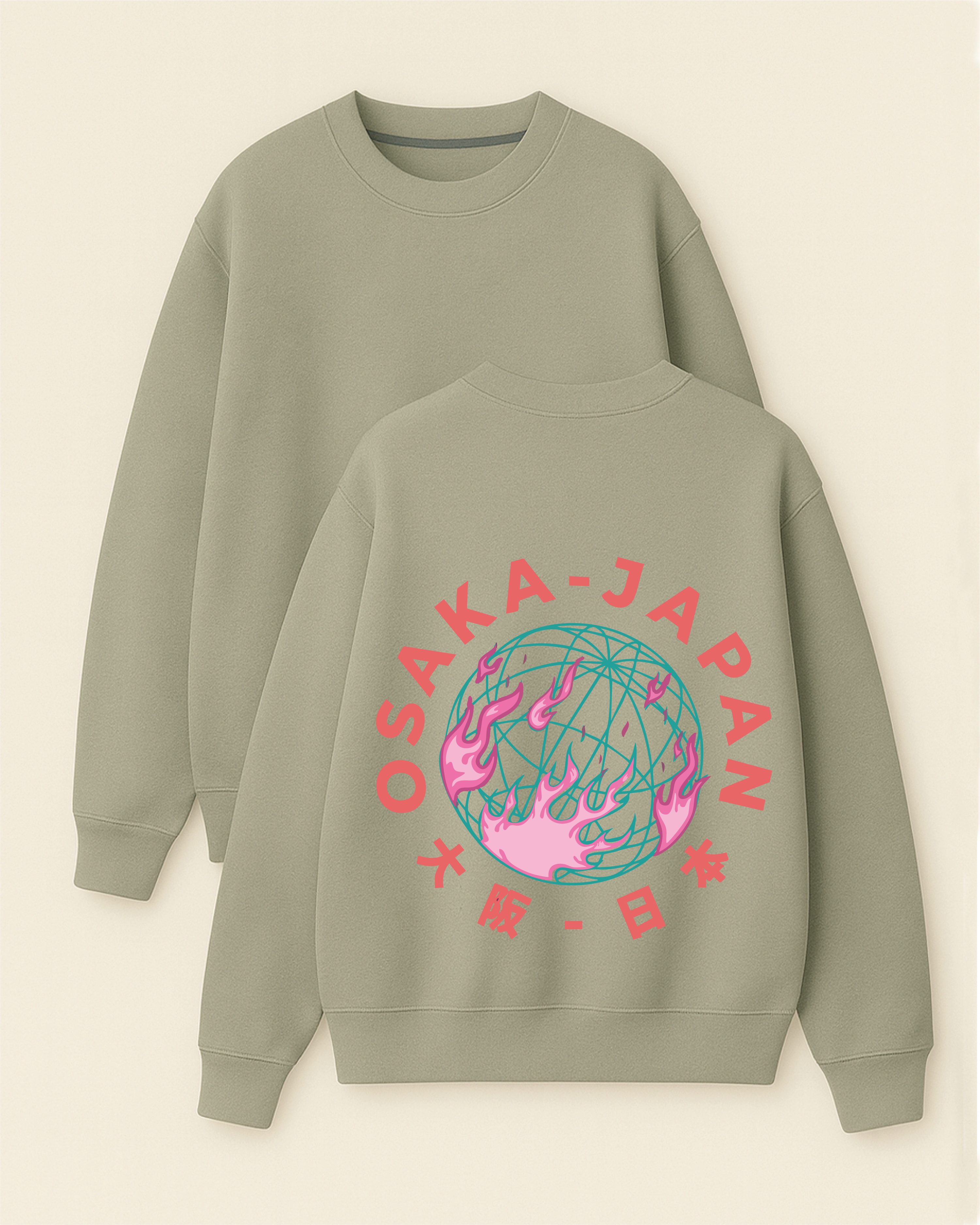 OSAKA - Boxy Fit Bisiklet Yaka Sweatshirt