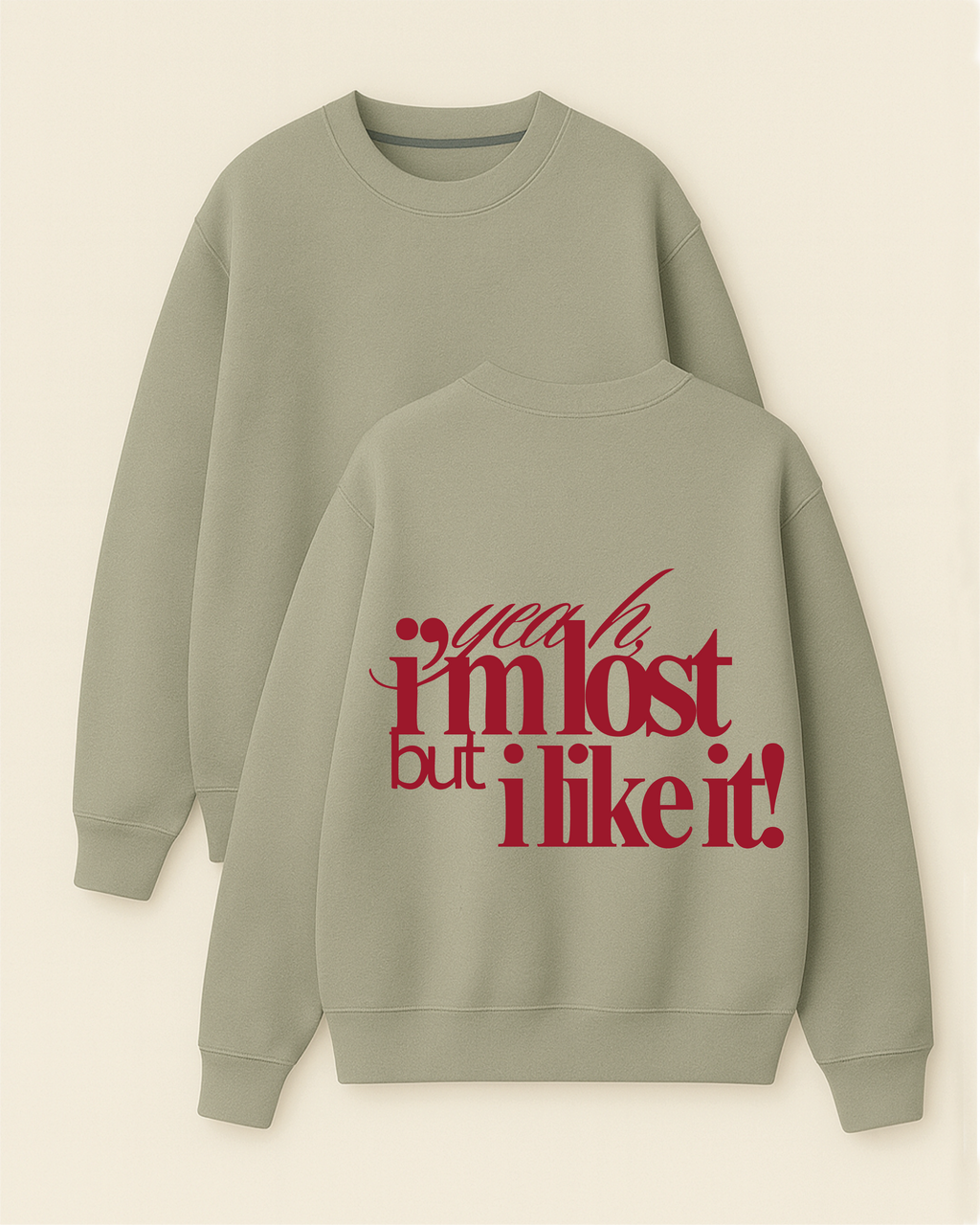 I'M LOST - Boxy Fit Bisiklet Yaka Sweatshirt