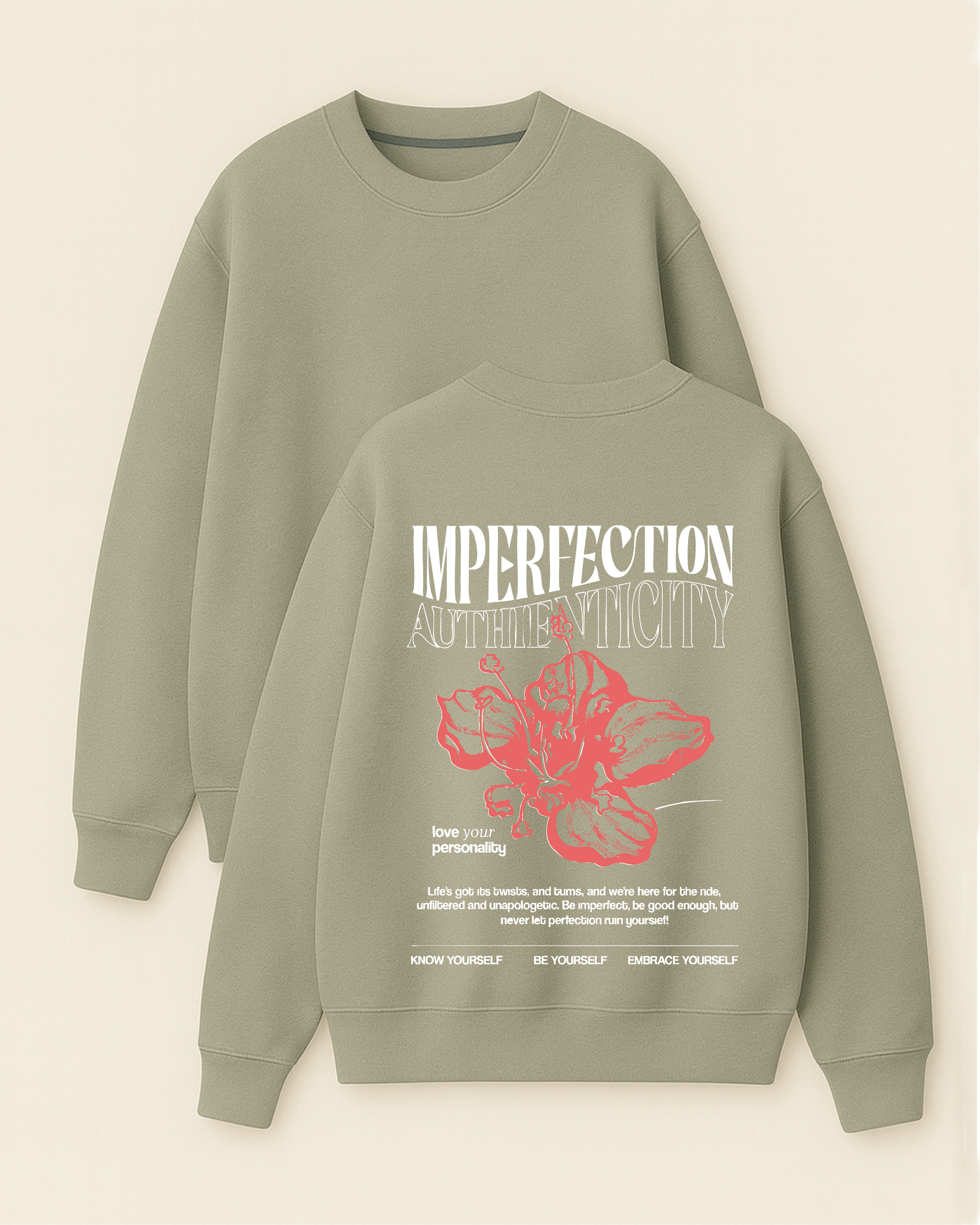 Love Your Personality - Boxy Fit Bisiklet Yaka Sweatshirt