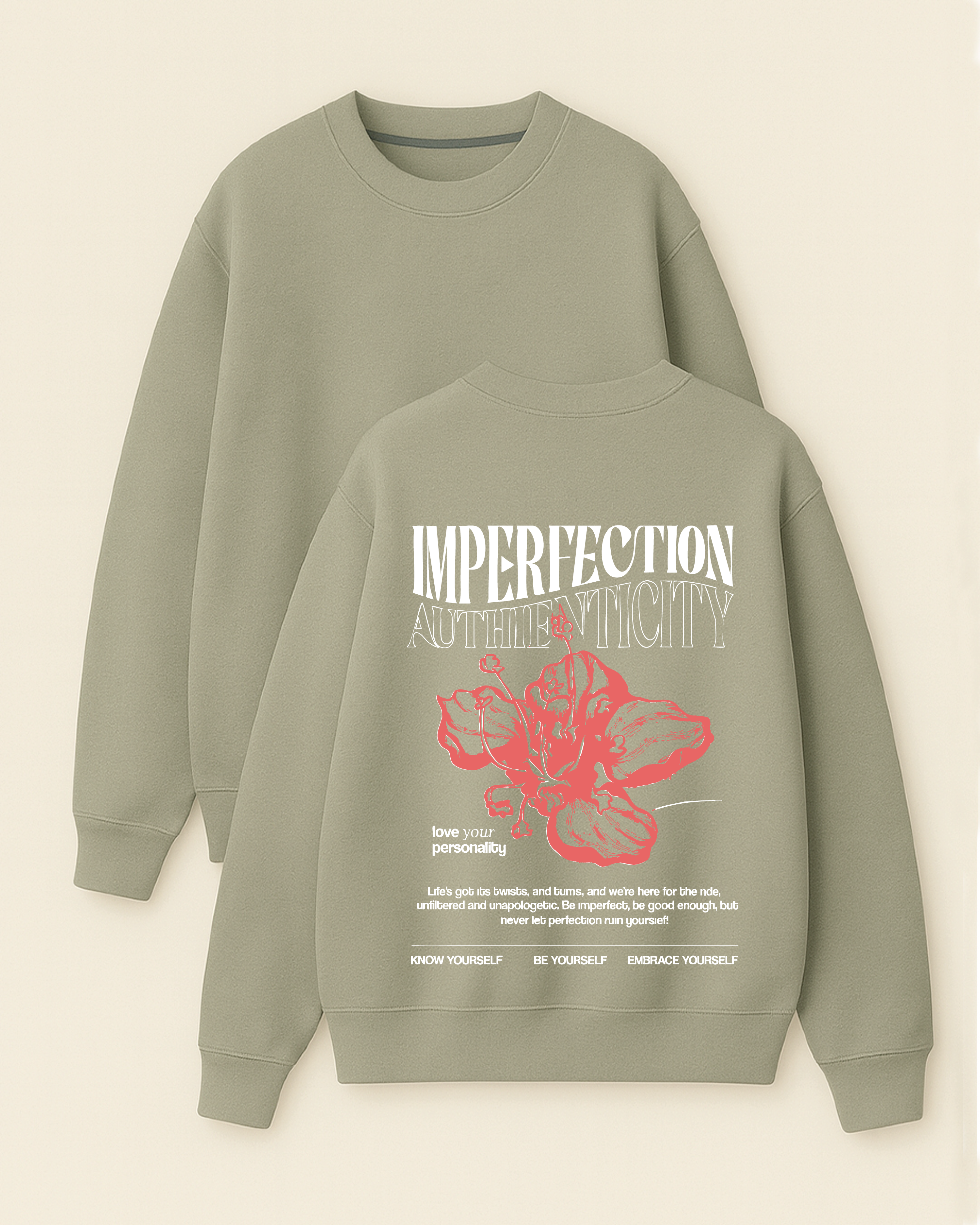 Love Your Personality - Boxy Fit Bisiklet Yaka Sweatshirt