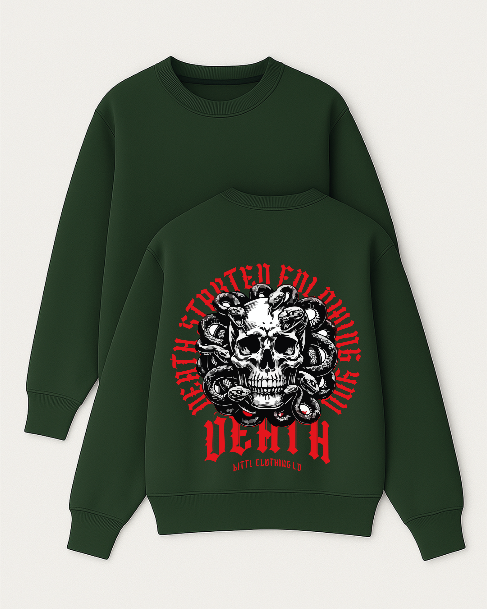 Death - Boxy Fit Bisiklet Yaka Sweatshirt