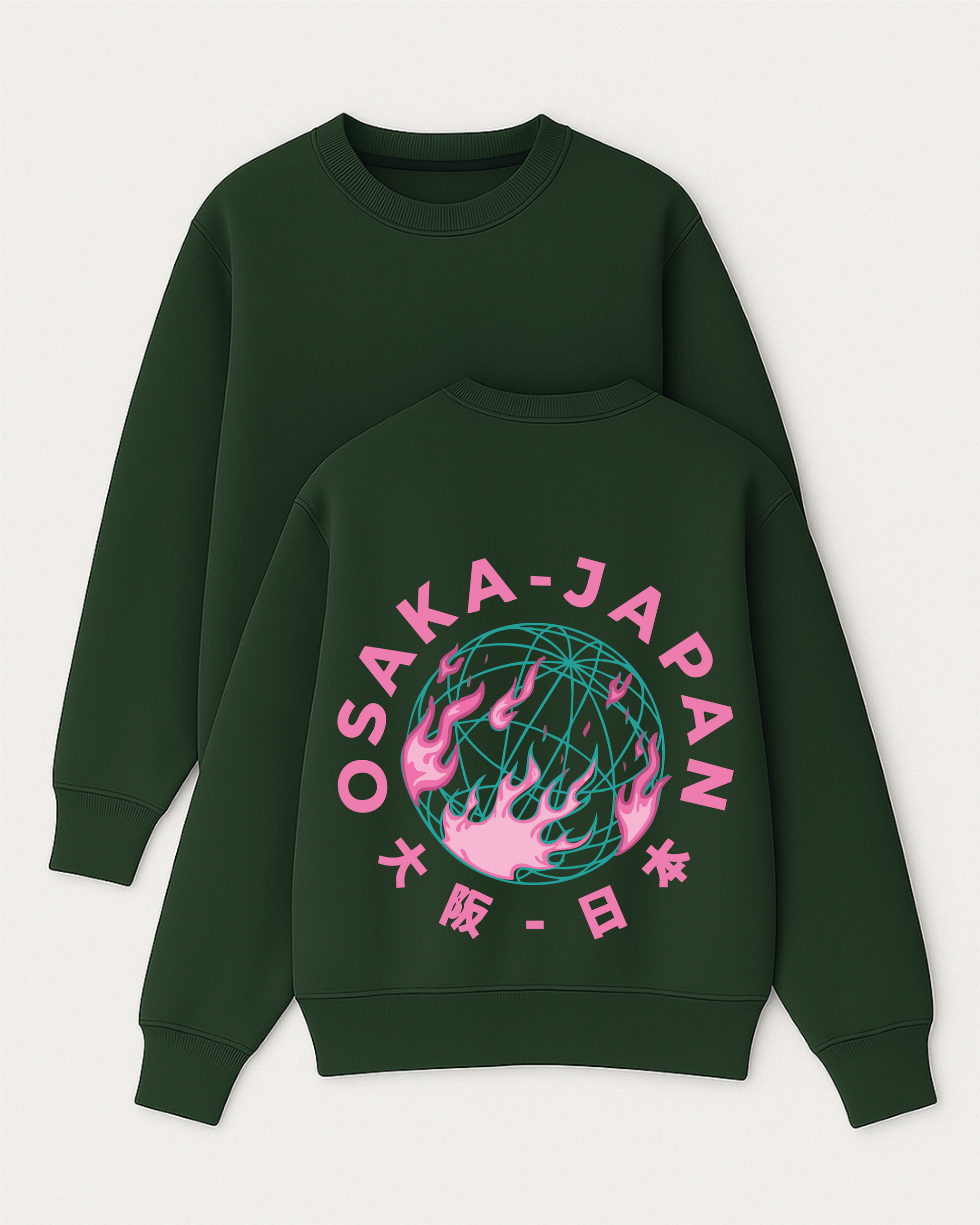 OSAKA - Boxy Fit Bisiklet Yaka Sweatshirt