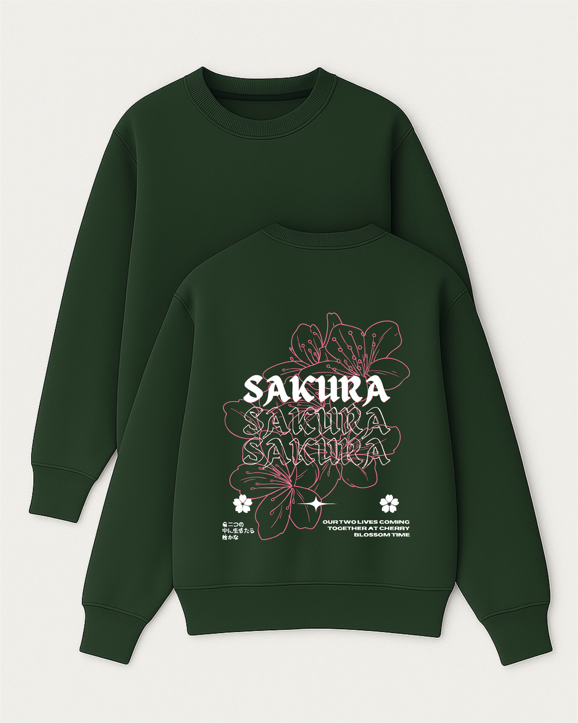 Sakura - Boxy Fit Bisiklet Yaka Sweatshirt