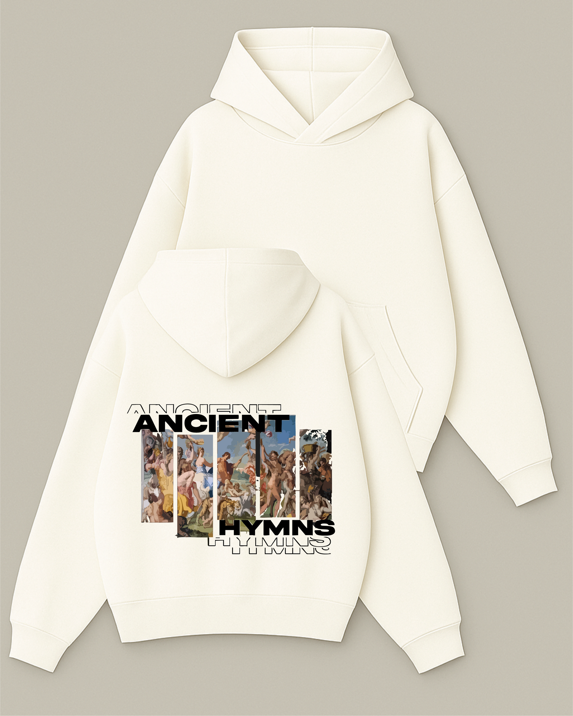 Ancıent Hymns - Boxy Fit Kapüşonlu Sweatshirt