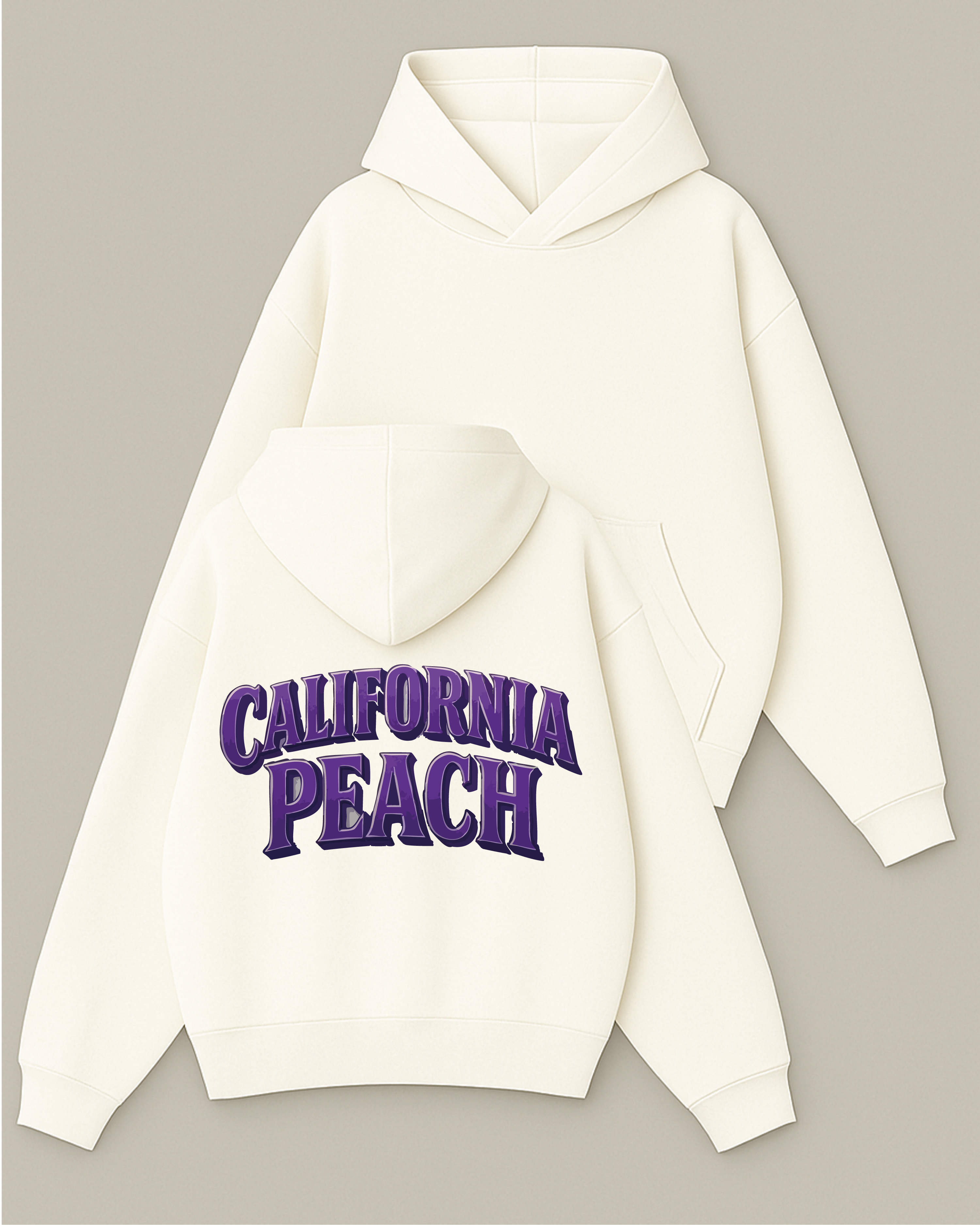 Calıfornıa Peach - Boxy Fit Kapüşonlu Sweatshirt